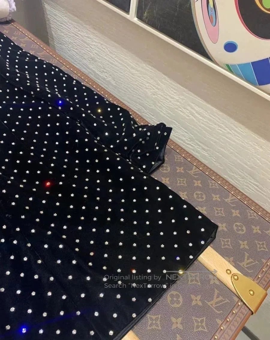 Saint Laurent Paris Saint Laurent Black Velvet Diamond Dress. Size XS / US 0-2 / IT 36-38 - 2 Thumbnail