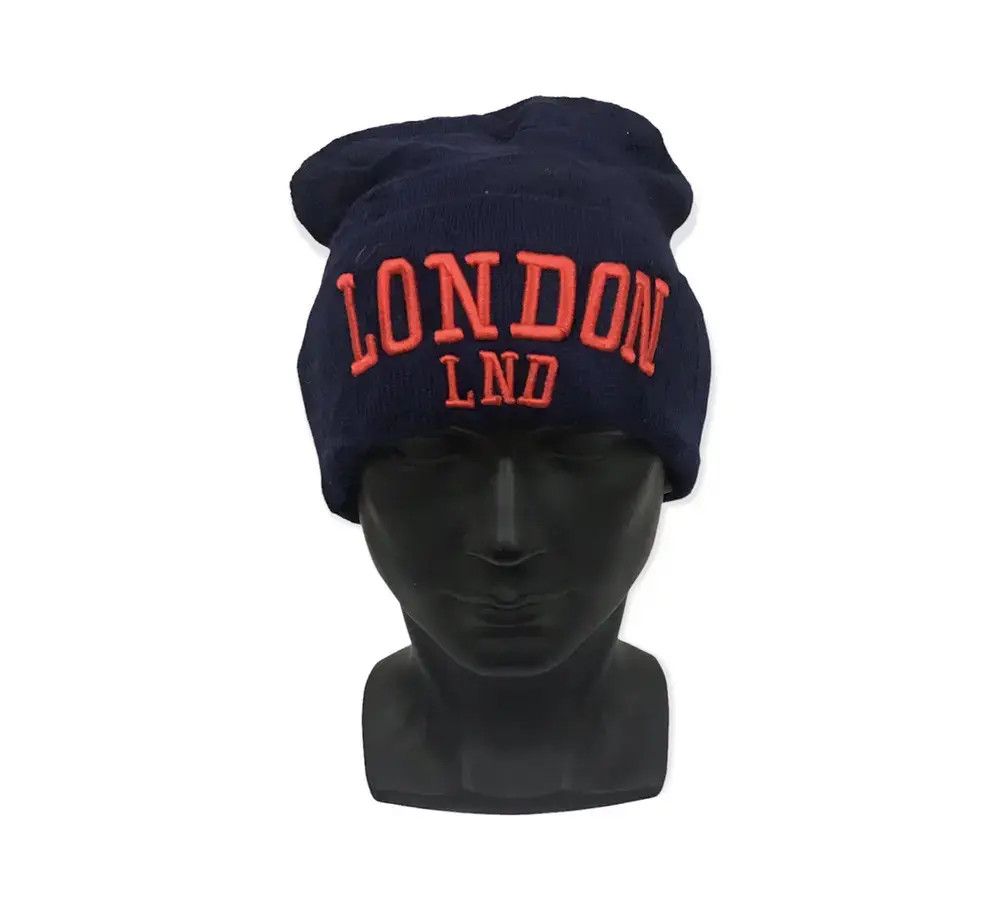 Japanese Brand London Spellout Beanie Hat Size ONE SIZE - 1 Thumbnail