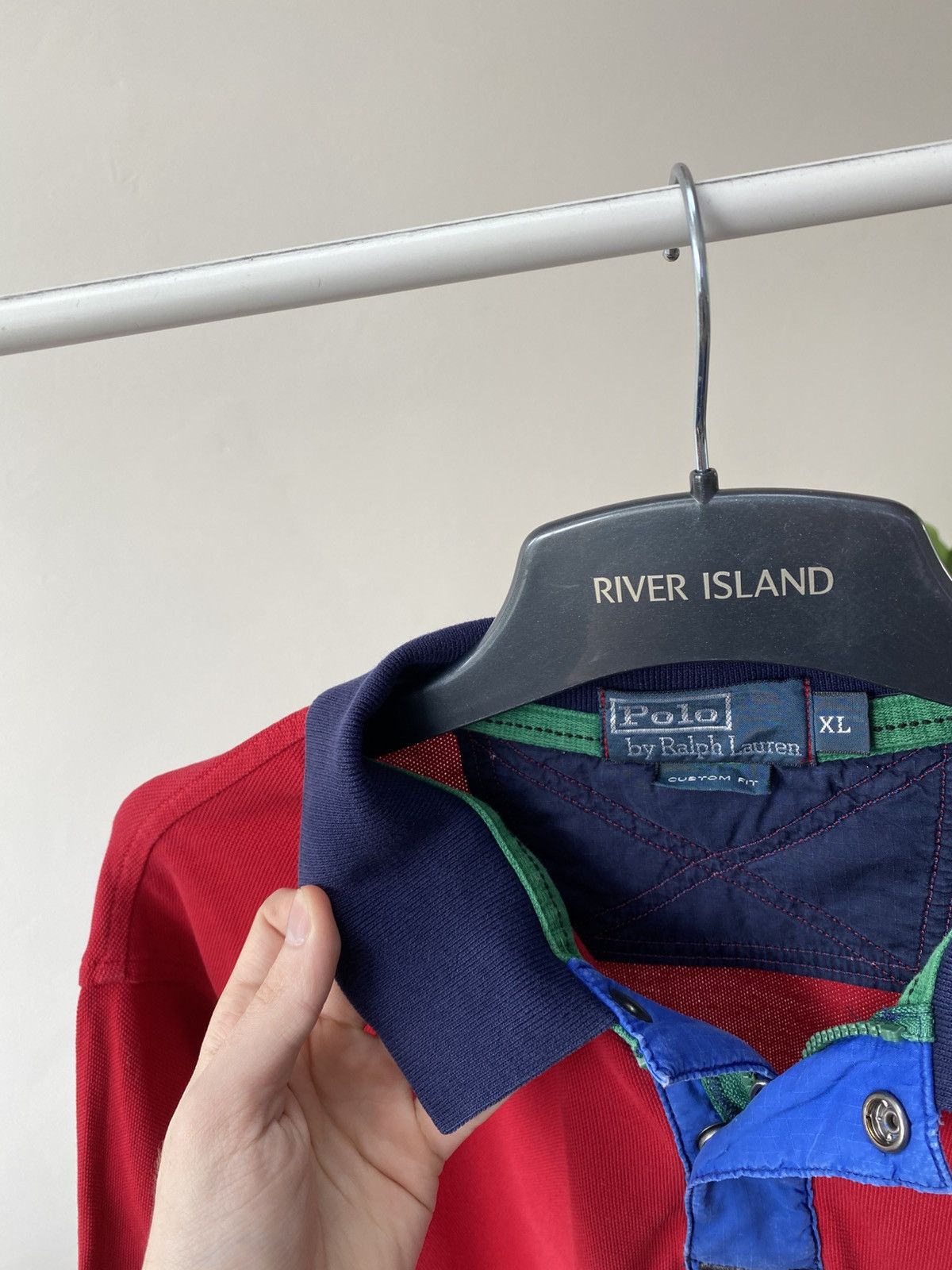 Polo Ralph Lauren × Vintage Vintage Polo Ralph Lauren Red Rugby USA 1/4 Zip Big Pony Size US XL / EU 56 / 4 - 9 Thumbnail