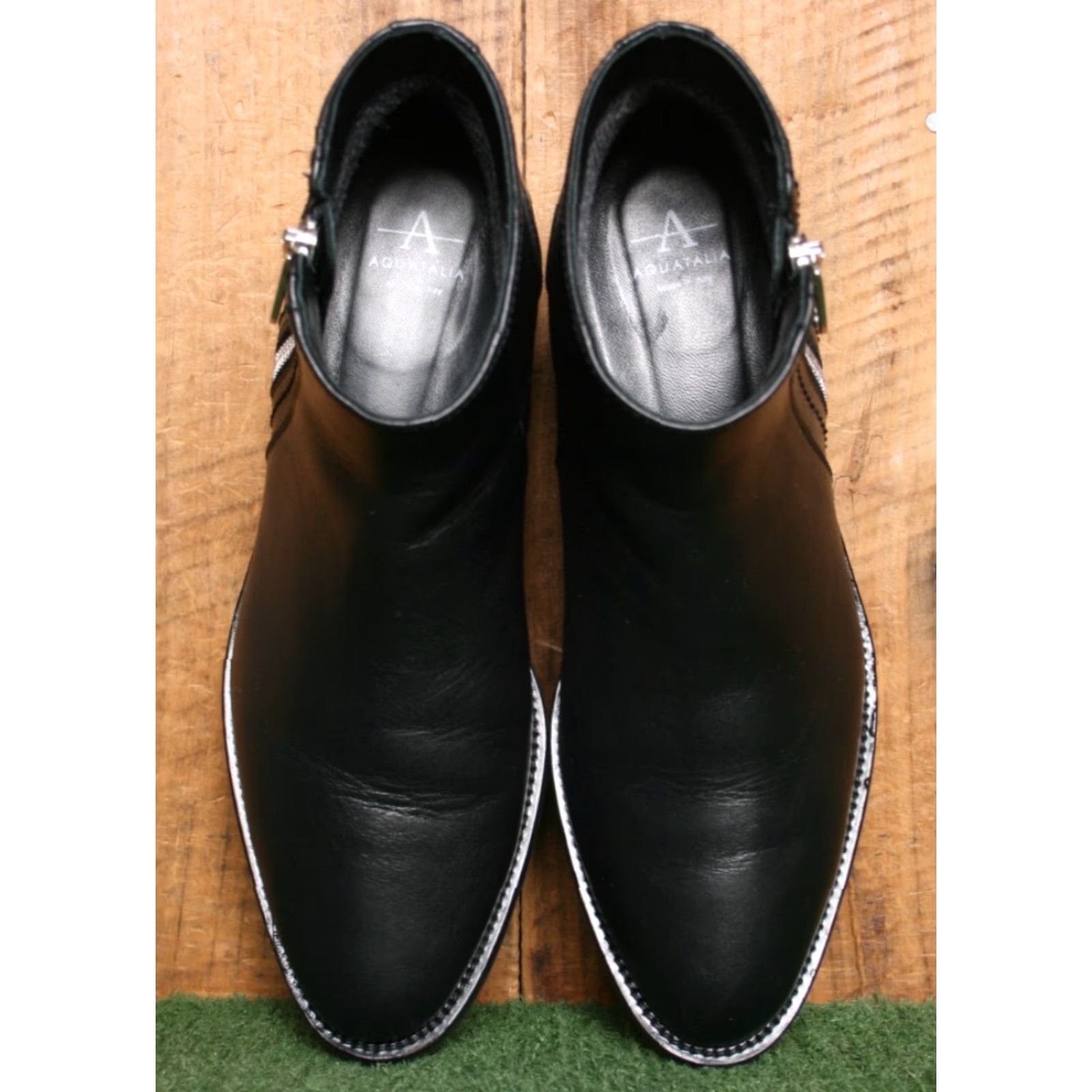 Aquatalia VINTAGE AQUATALIA Nadie Black Leather Waterproof Ankle Booties US 6.5 M Womens Bootie Shoes Per 1-1.5in Heel? Size US 7 / IT 37 - 4 Thumbnail