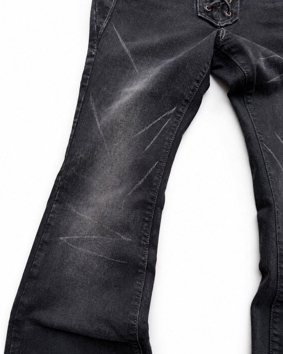 Japanese Brand Cute Georgia Love lace up flare jeans Size US 26 / EU 42 - 4 Thumbnail