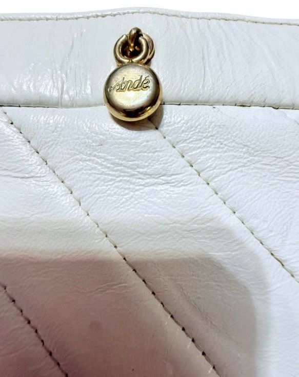 Other VTG Andé Quilted White Leather Shoulder Bag Gold Chain Strap Size ONE SIZE - 4 Thumbnail