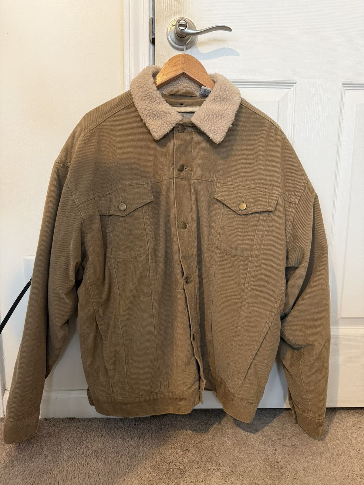 Other Corduroy Sherpa Lined Trucker Jacket Tan Beige Size Large Size US L / EU 52-54 / 3 - 3 Thumbnail