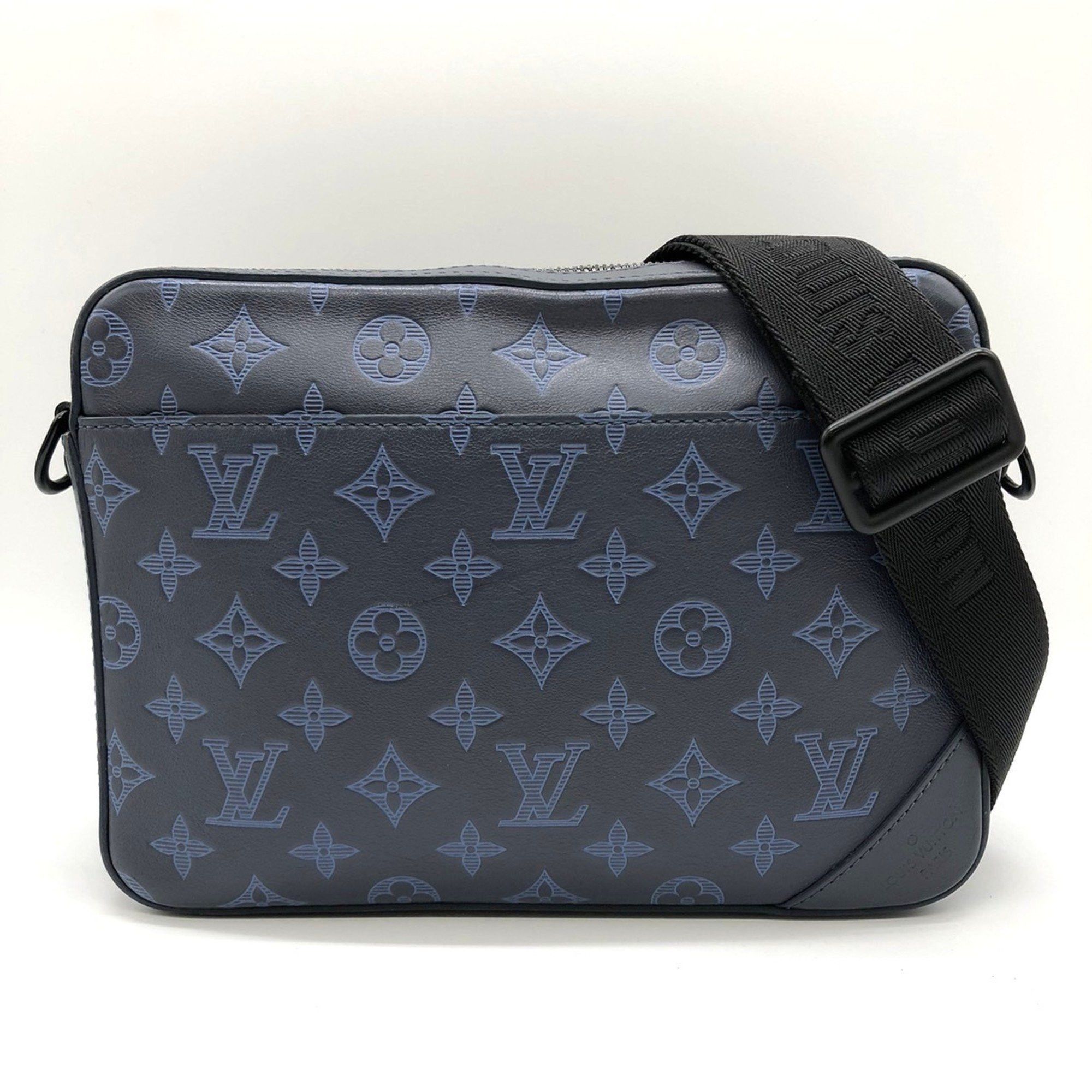 Louis Vuitton Duo M45730 Shoulder Bag Monogram Shadow Black Women's And Men's
