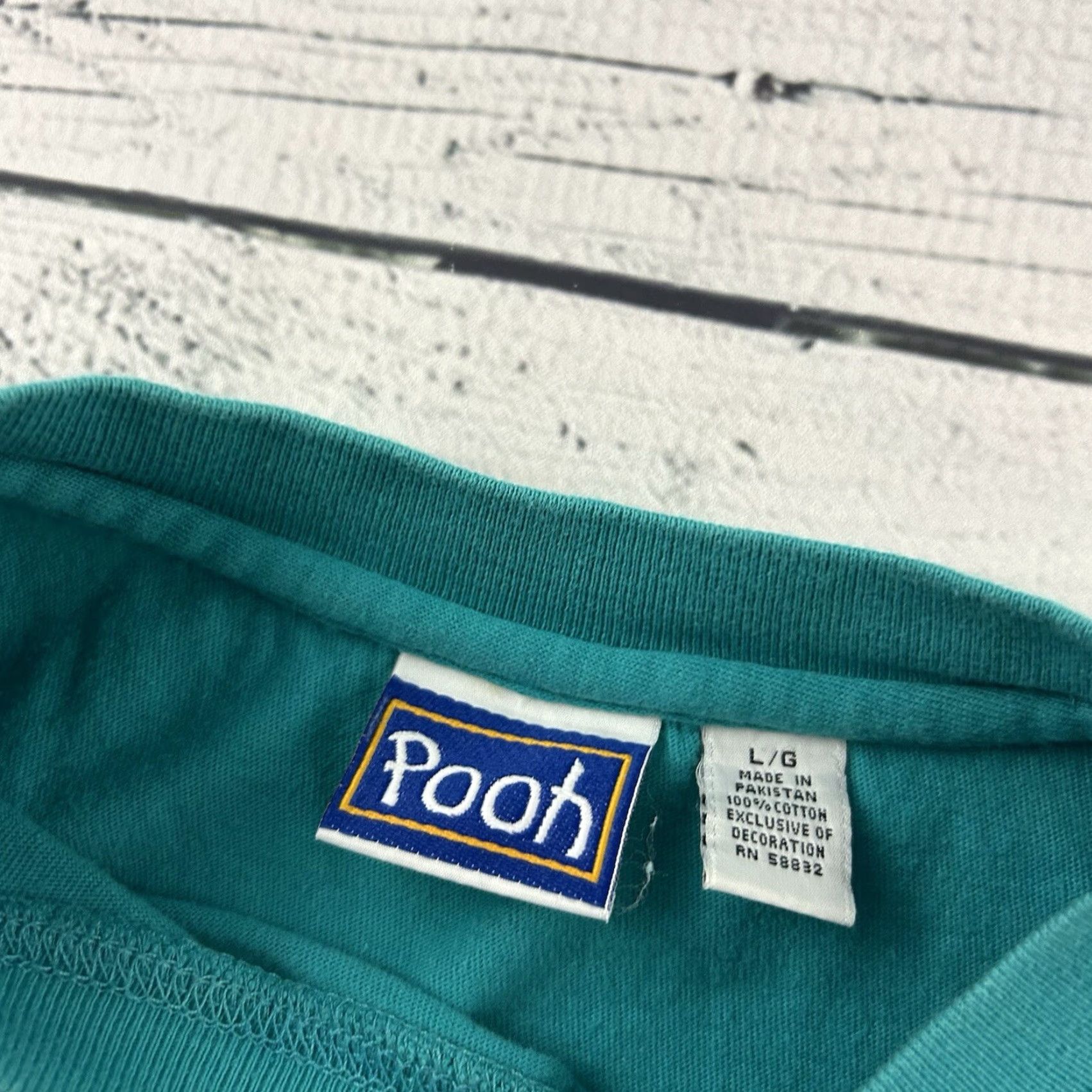 Altea VINTAGE Pooh T-Shirt Mens Large Teal Embroidered Short Sleeve Blue Winnie The Pooh Shirt Mens L Size US L / EU 52-54 / 3 - 3 Thumbnail