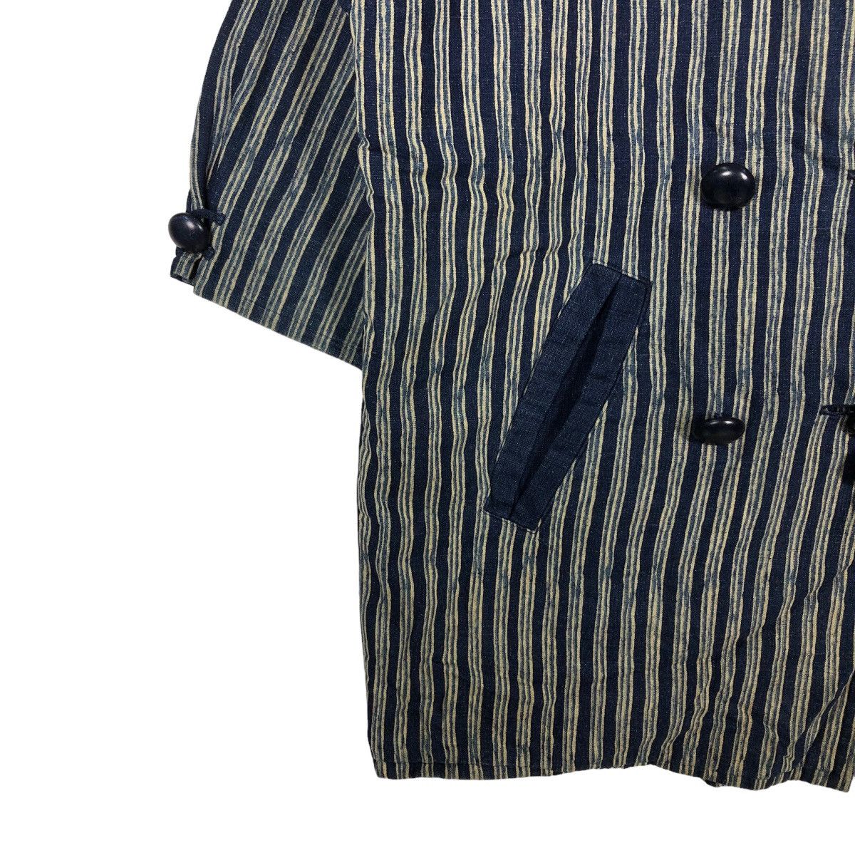 Blue Blue Japan 🔥Asymmetrical Button Hikory Chore Jacket Sasakura Gensho Size US L / EU 52-54 / 3 - 4 Thumbnail