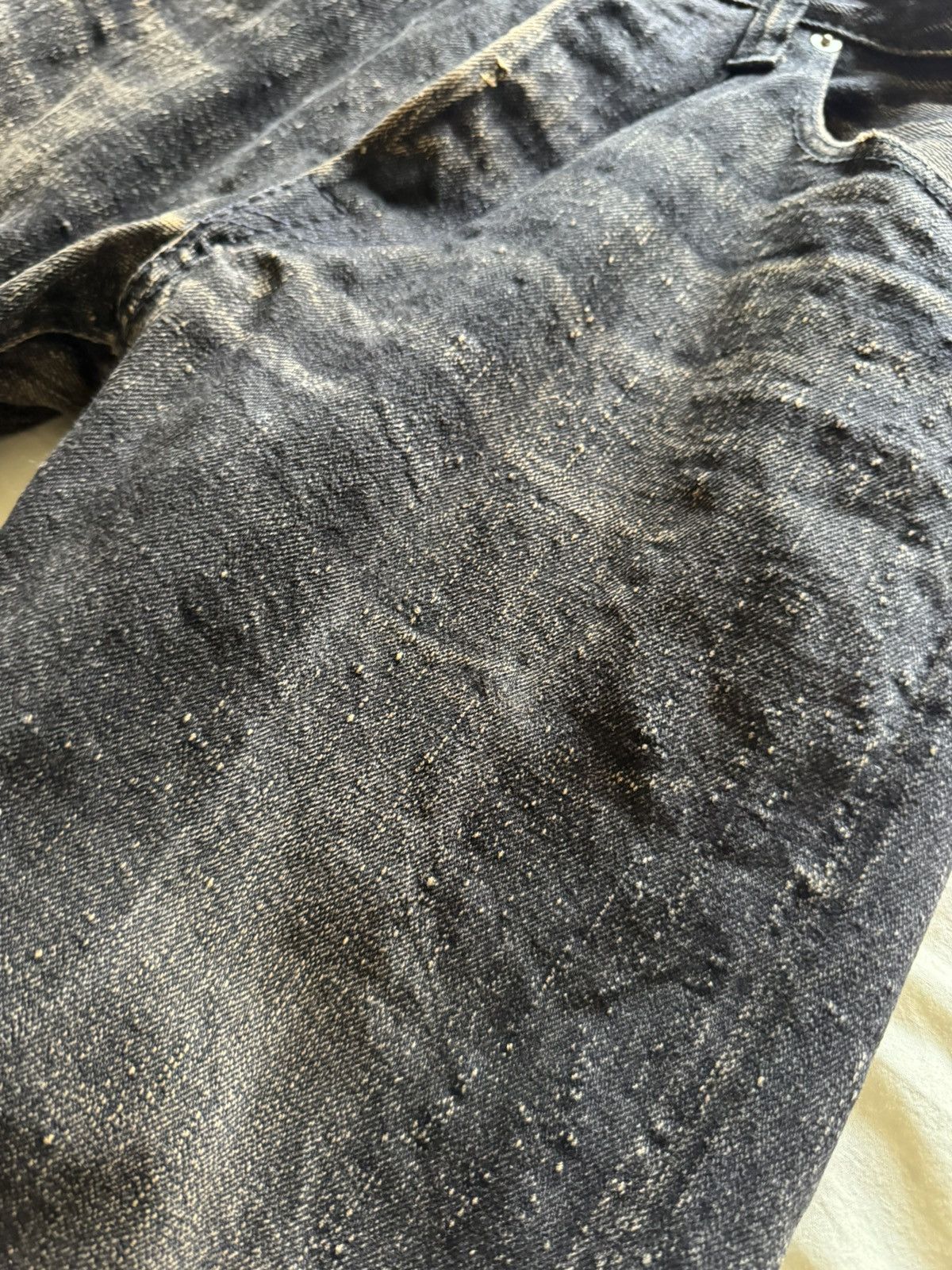 Pure Blue Japan PURE BLUE JAPAN TEA-CORE DYED BLACK DENIM TCD-003-BK - SZ 32 Size US 32 / EU 48 - 3 Thumbnail
