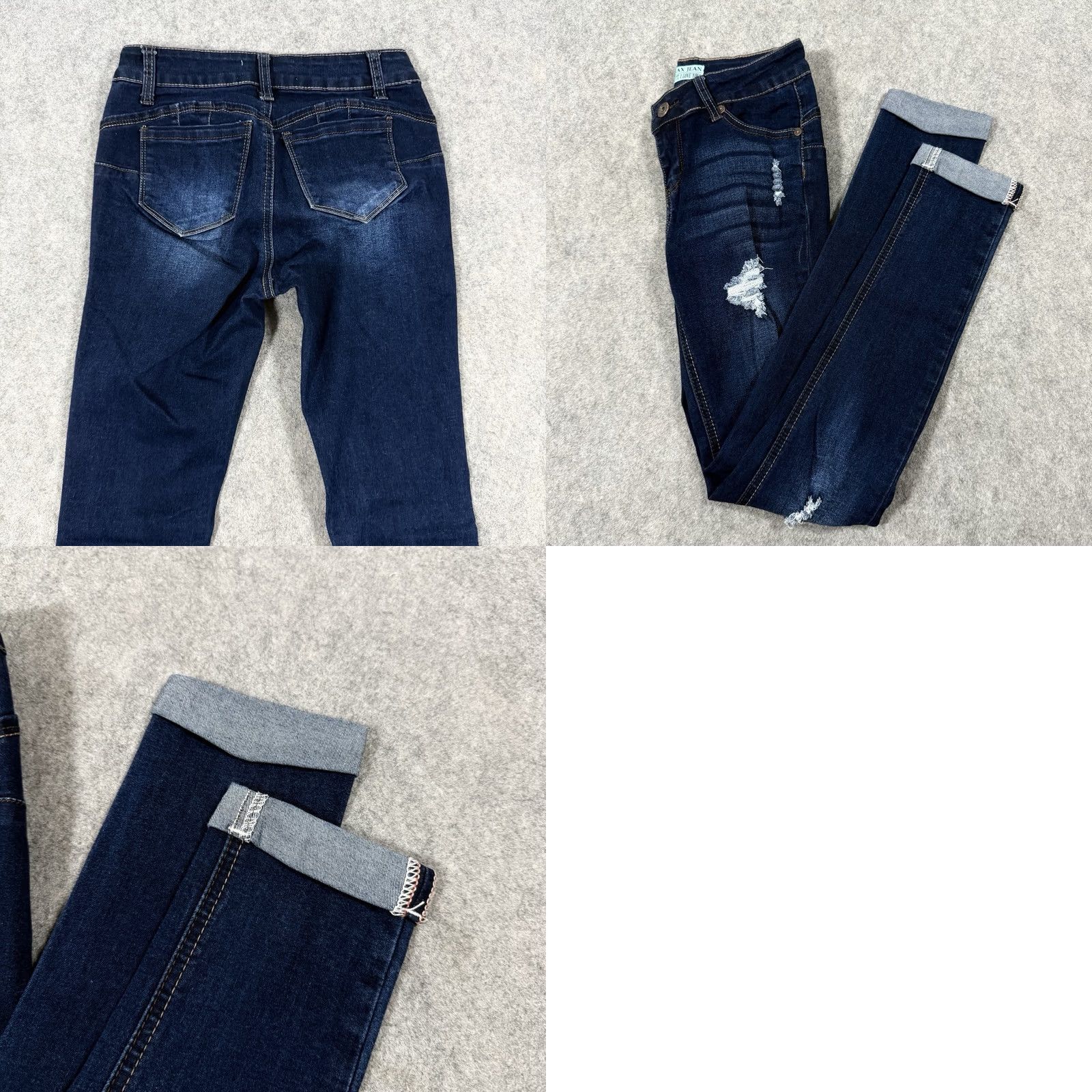 Vintage Wax Jean Stretch Distressed Cuffed Jeans Women's Size 0 Blue Size 25" / US 0 / IT 36 - 11 Thumbnail
