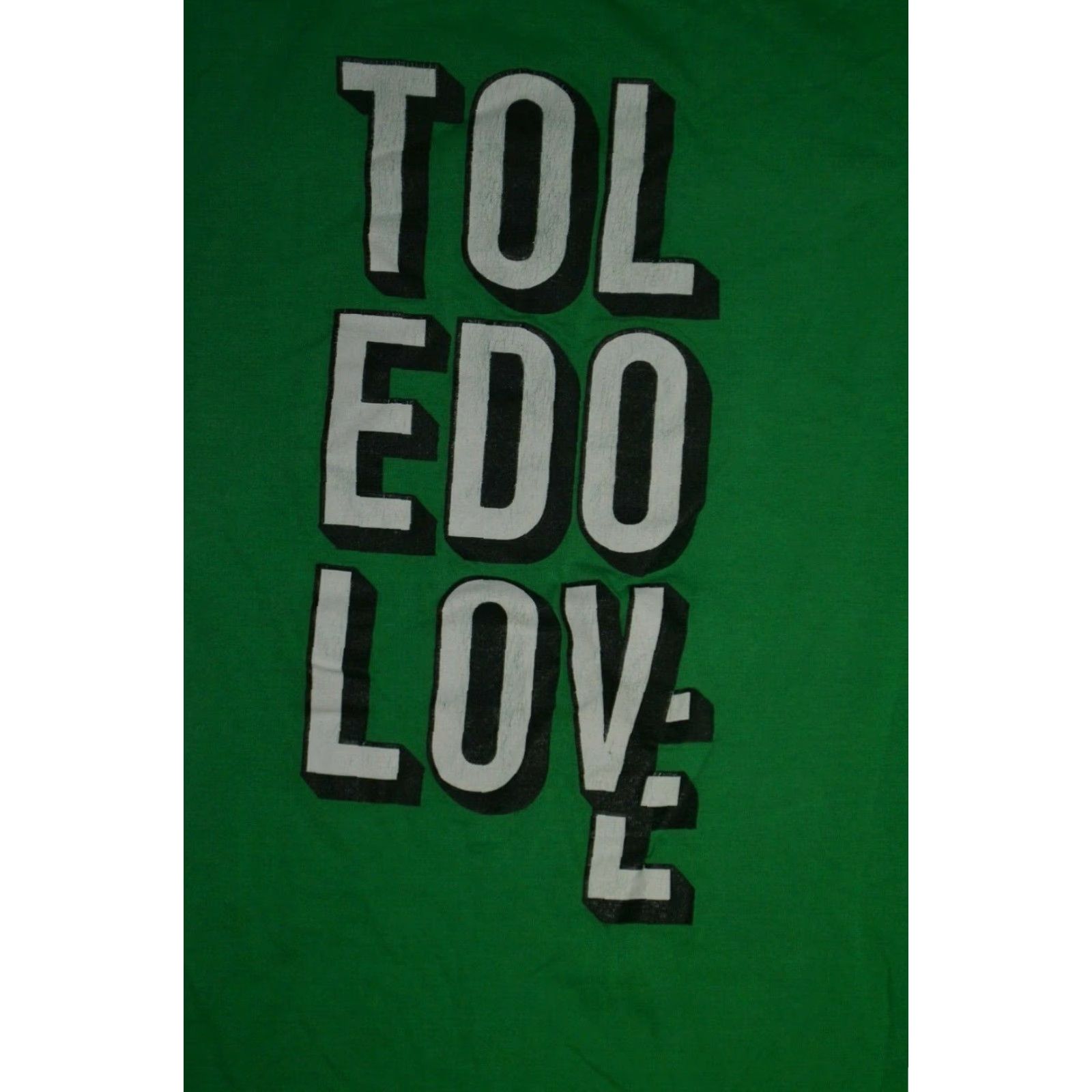 Gildan Retro Toledo Love T Shirt OH OHIO Pride T Shirt Large Graphic Art Cool Shirt Mens Green 100% Cotton Gildan Short Sleeve OHIO Decade 90s Size US L / EU 52-54 / 3 - 2 Thumbnail