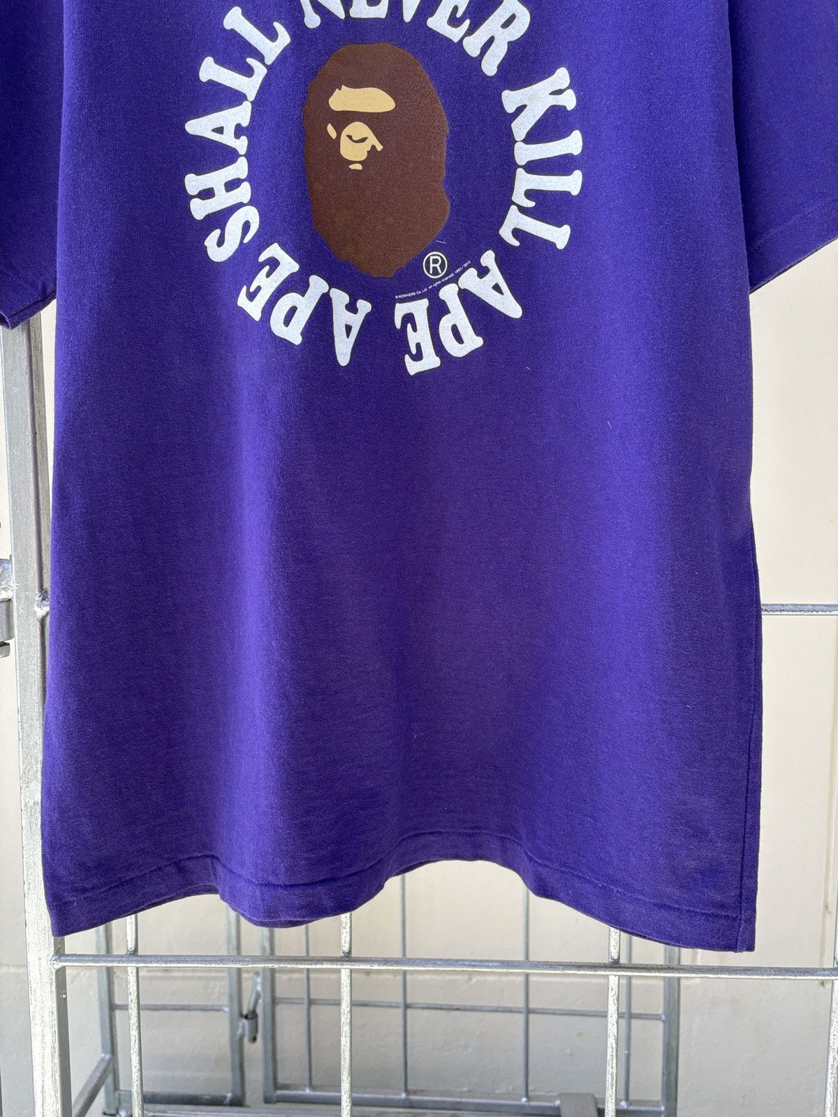Bape BAPE A Bathing Ape Ape Shall Never Kill Ape purple tee Size US M / EU 48-50 / 2 - 4 Thumbnail