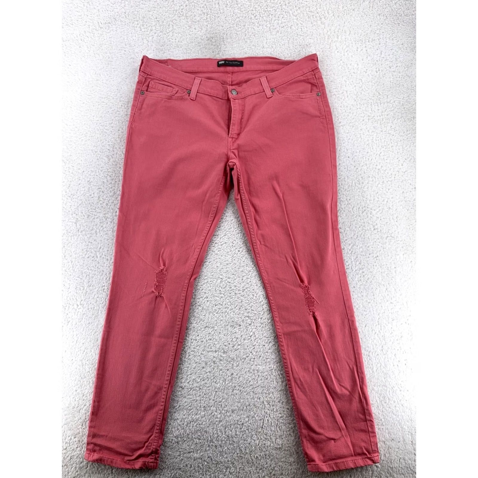 Levi's Levi's Jeans 524 Skinny Pink Distressed Slim Stretch Denim 33x32 Womens XS-XL - Levis Jeans 524 Pink Distressed Skinny Stretch Denim Womens 33x32 Size 24" / US 00 / IT 34 - 3 Thumbnail