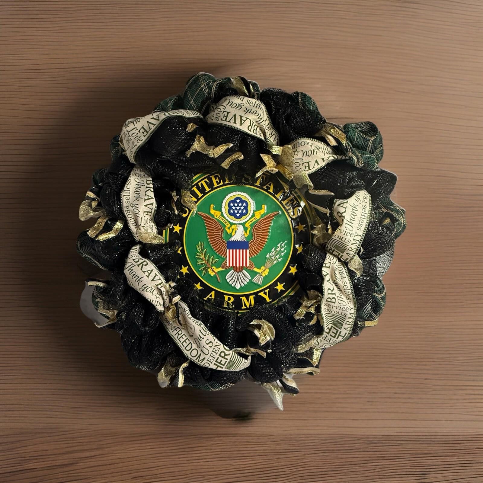 Handmade Officially Licensed ARMY Veteran Eagle Patriotic MetalWreath Size ONE SIZE - 2 Thumbnail