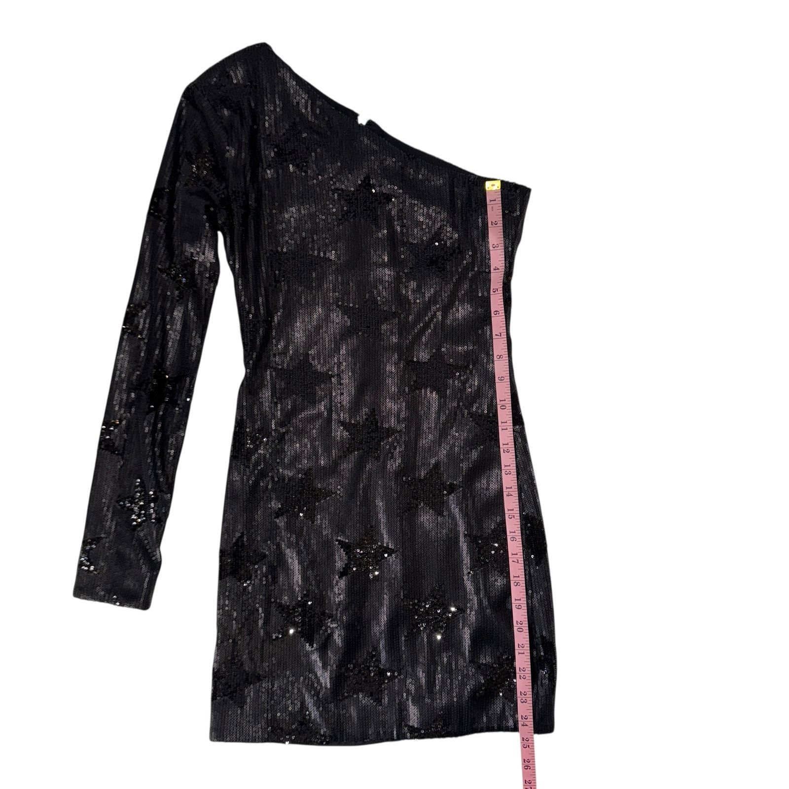 Rta RtA Edie Black One Shoulder Sequin Mini Dress Size 4 Luxury Size S / US 4 / IT 40 - 11 Thumbnail