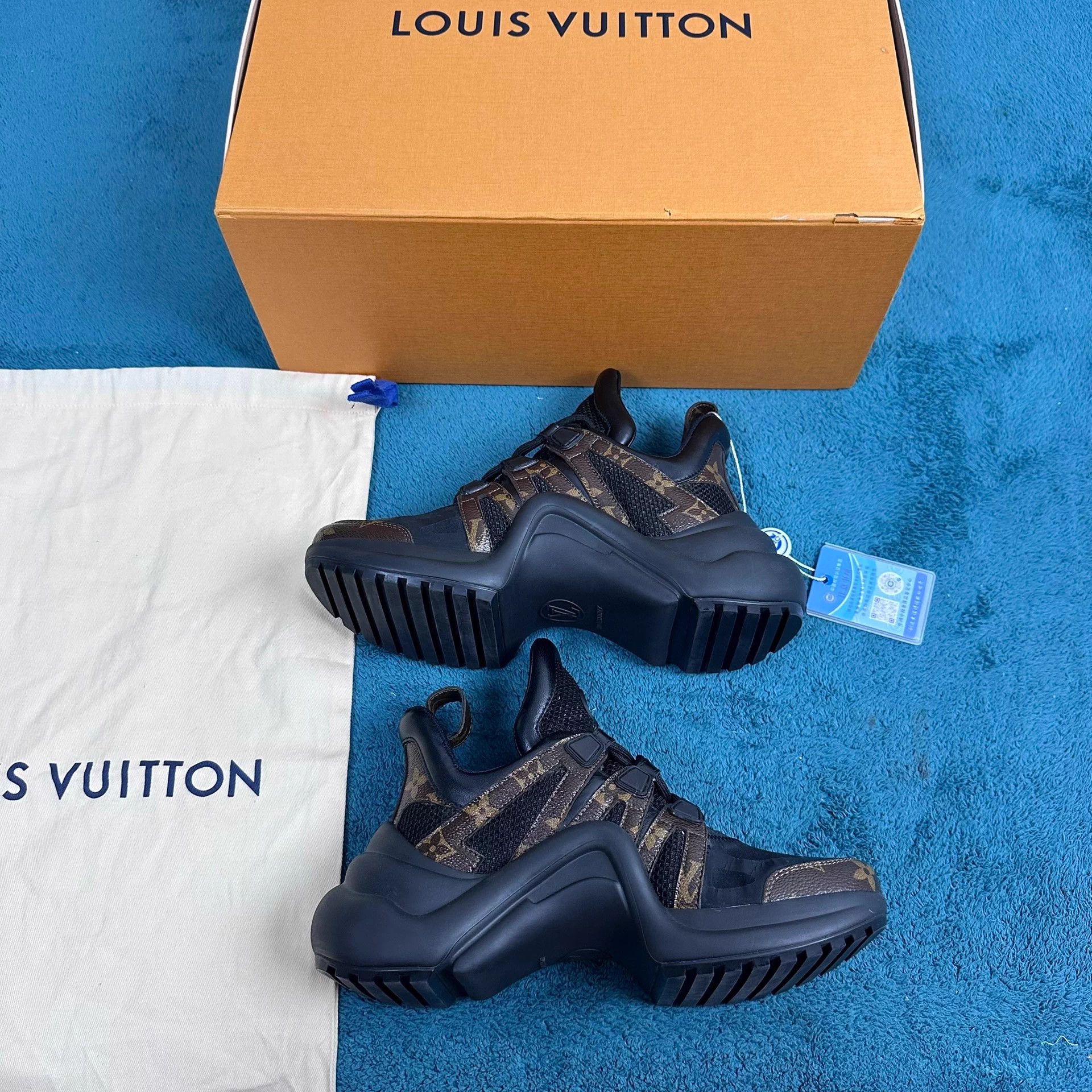 Louis Vuitton LV Black Monogram Dad Sneakers Size US 4 / IT 34 - 3 Thumbnail