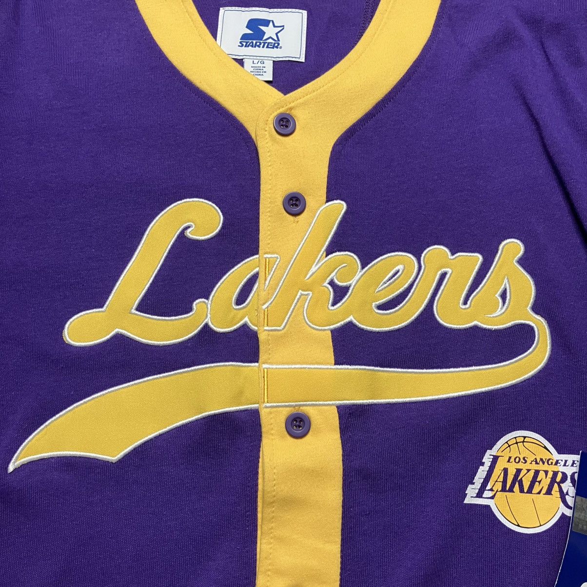 NBA × Starter STARTER Los Angeles Lakers Baseball Style Jersey NWT Size US L / EU 52-54 / 3 - 3 Thumbnail