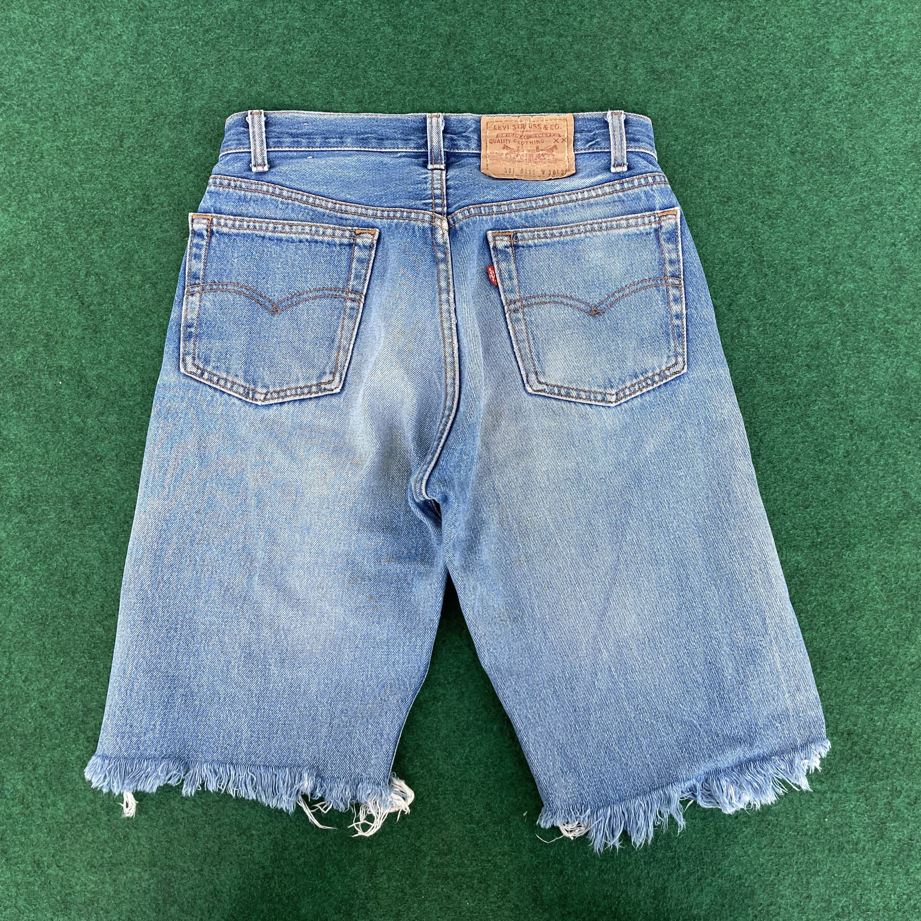 Levi's × Vintage Vtg Levis 501 Short Jorts Distressed Ripped Grunge Jeans Size US 28 / EU 44 - 9 Thumbnail