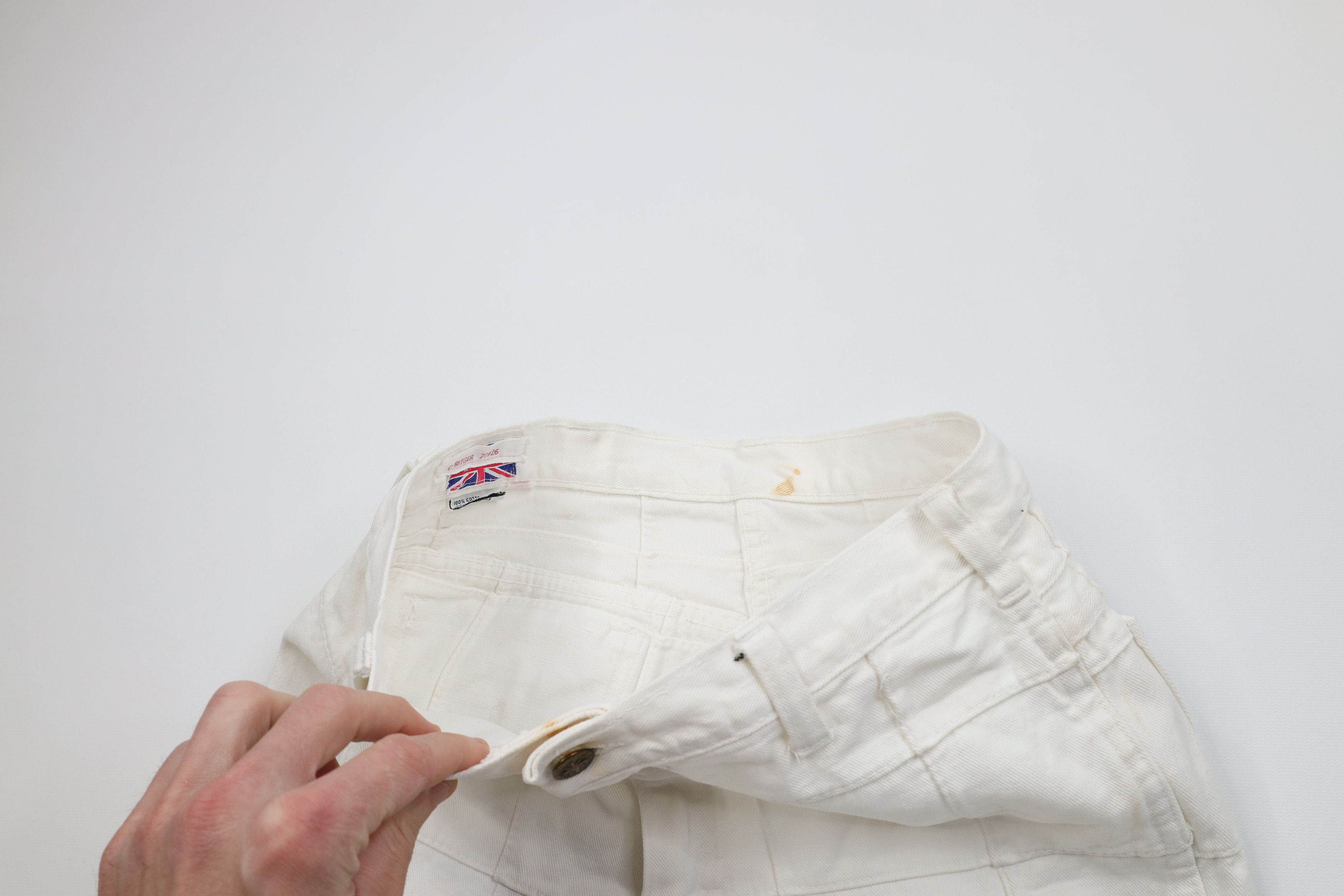 Vintage Vintage 70s Streetwear Patchwork Bell Bottoms Jeans White Size US 30 / EU 46 - 10 Thumbnail