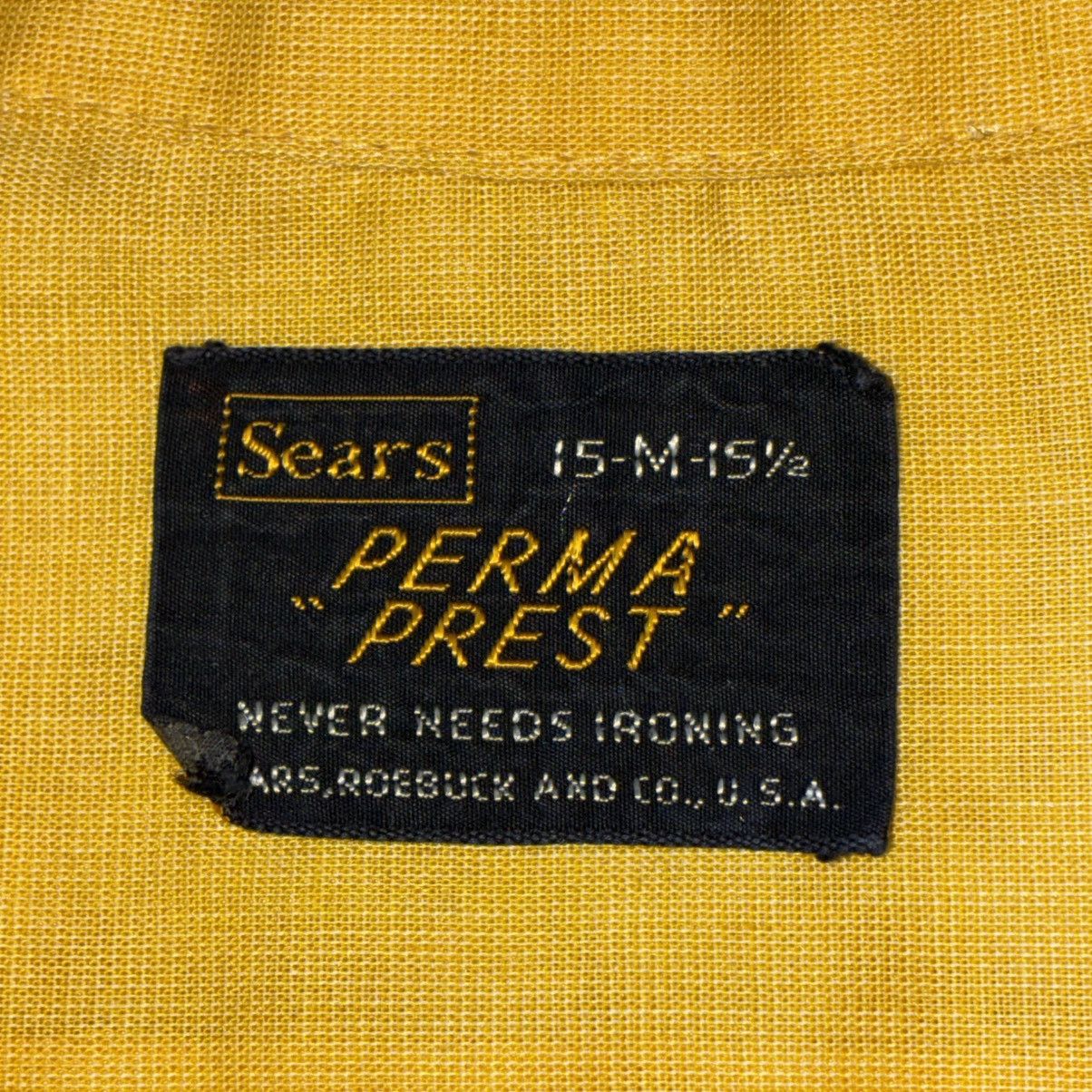 Sears 60s Sears perma prest yellow button up shirt true vintage Size US L / EU 52-54 / 3 - 2 Thumbnail