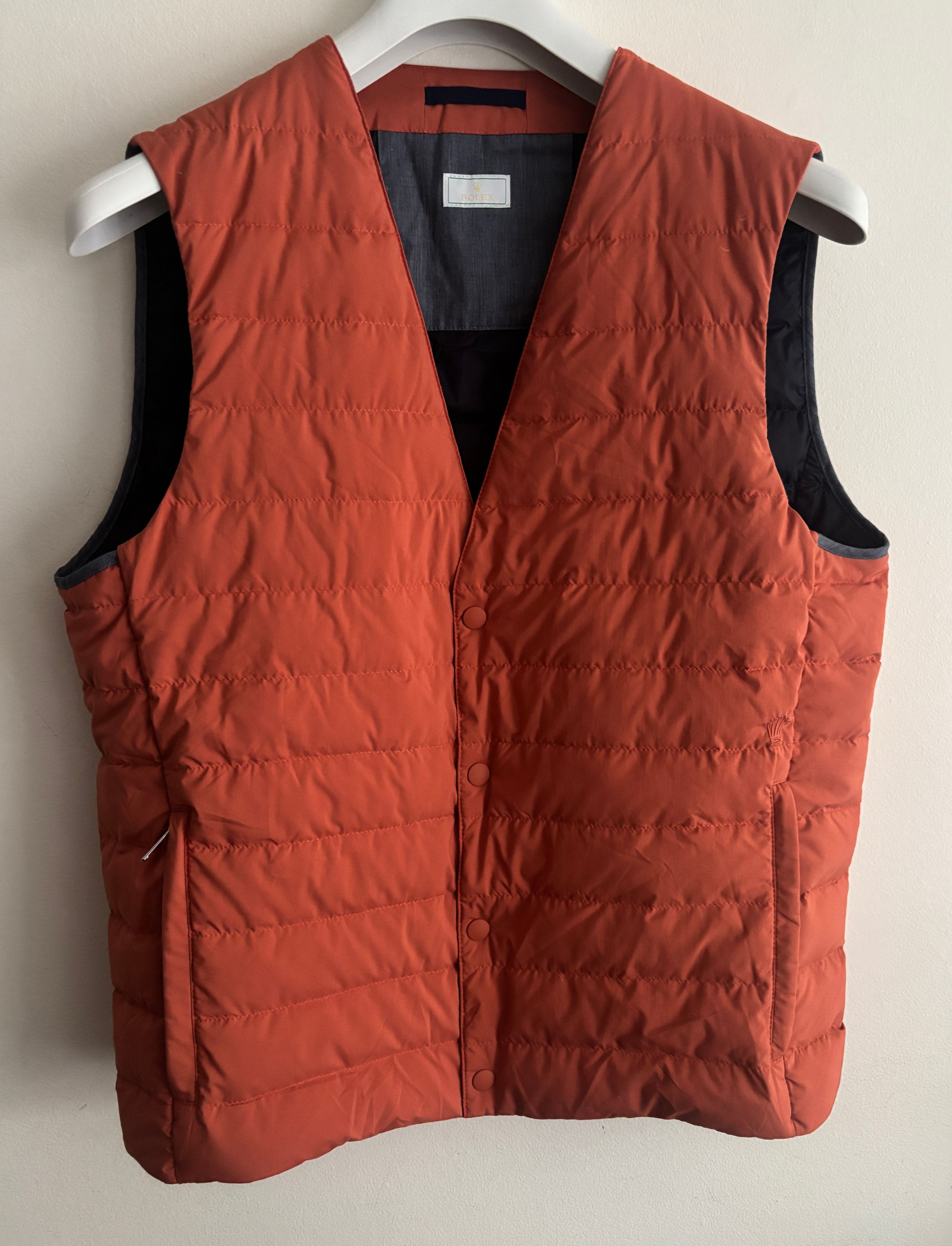 Fedeli RARE Rolex Quilted Orange Down Snap Button Padded Vest Size US M / EU 48-50 / 2 - 1 Thumbnail