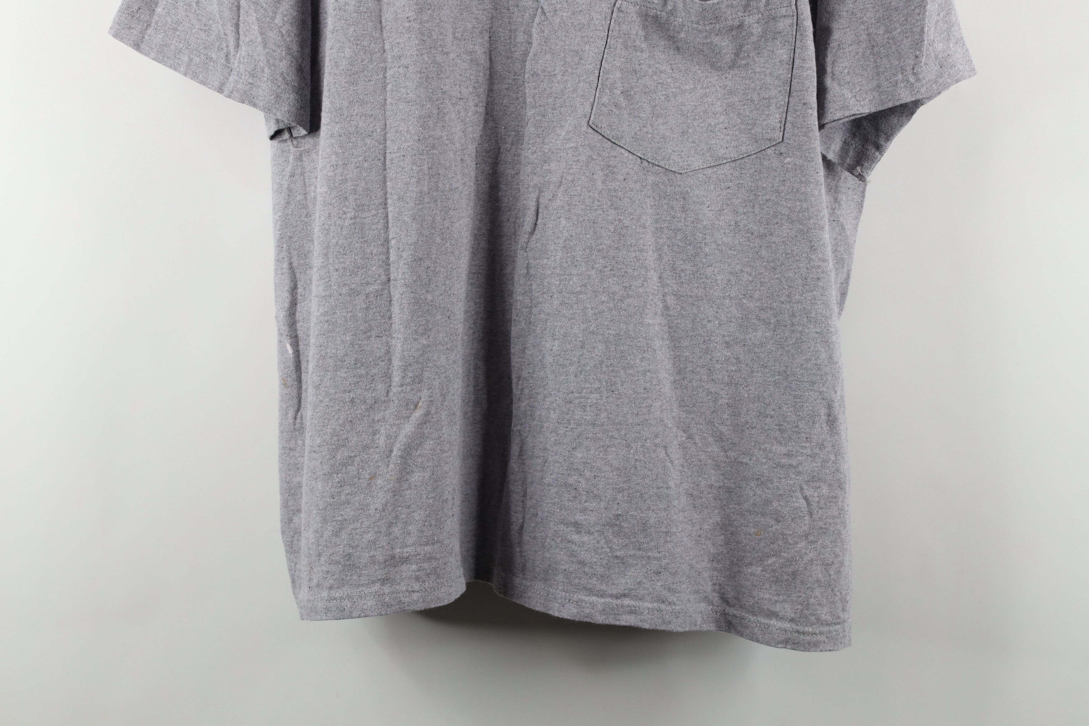 Vintage Vintage 90s Streetwear Blank Pocket T-Shirt Heather Gray USA Size US XL / EU 56 / 4 - 3 Thumbnail