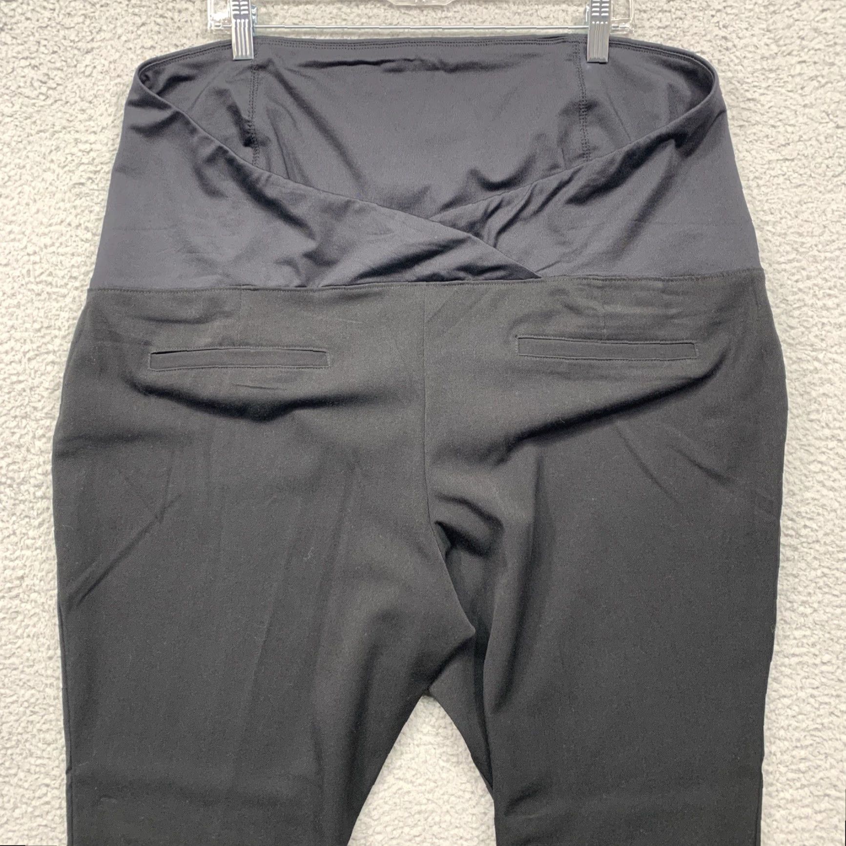 Vintage Isabel Maternity Pants Size 18 Black NWT Crossover Panel Lower Back Support Bootcut Stretch—Ingrid & Isabel Women’s Pants 18 Maternity Black NWT Size 40" / US 18 - 5 Thumbnail