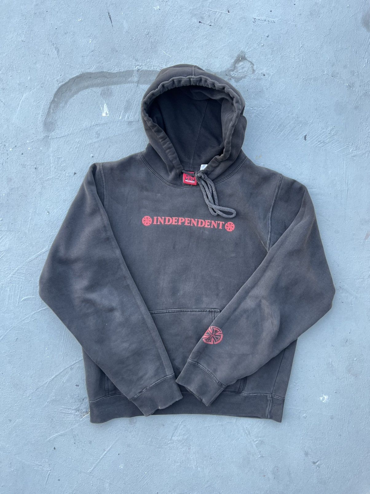 90s INDEPENDENT TRUCK CO プルオーバー フーディー VTG 90s Independent Truck Co USA Grey Hoodie S Sweatshirt