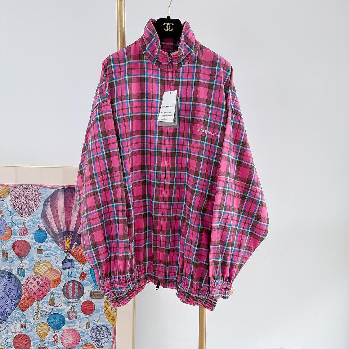 Balenciaga Balenciaga Pink Plaid Jacket Size 34 Size XS / US 0-2 / IT 36-38 - 1 Thumbnail