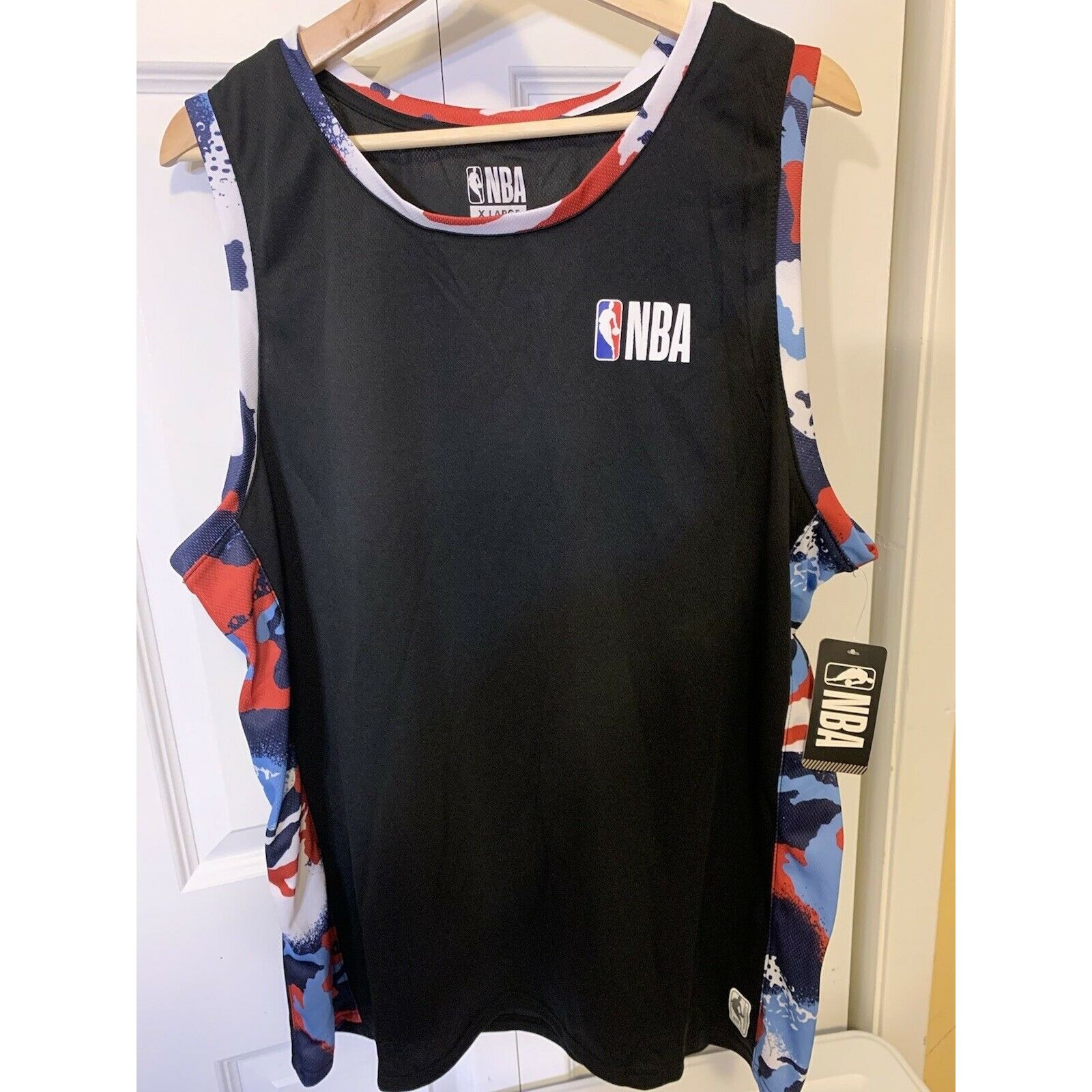 NBA New NBA Black Muscle T Shirt Men’s Sz XL NWT Rare Red White Size US XL / EU 56 / 4 - 4 Thumbnail