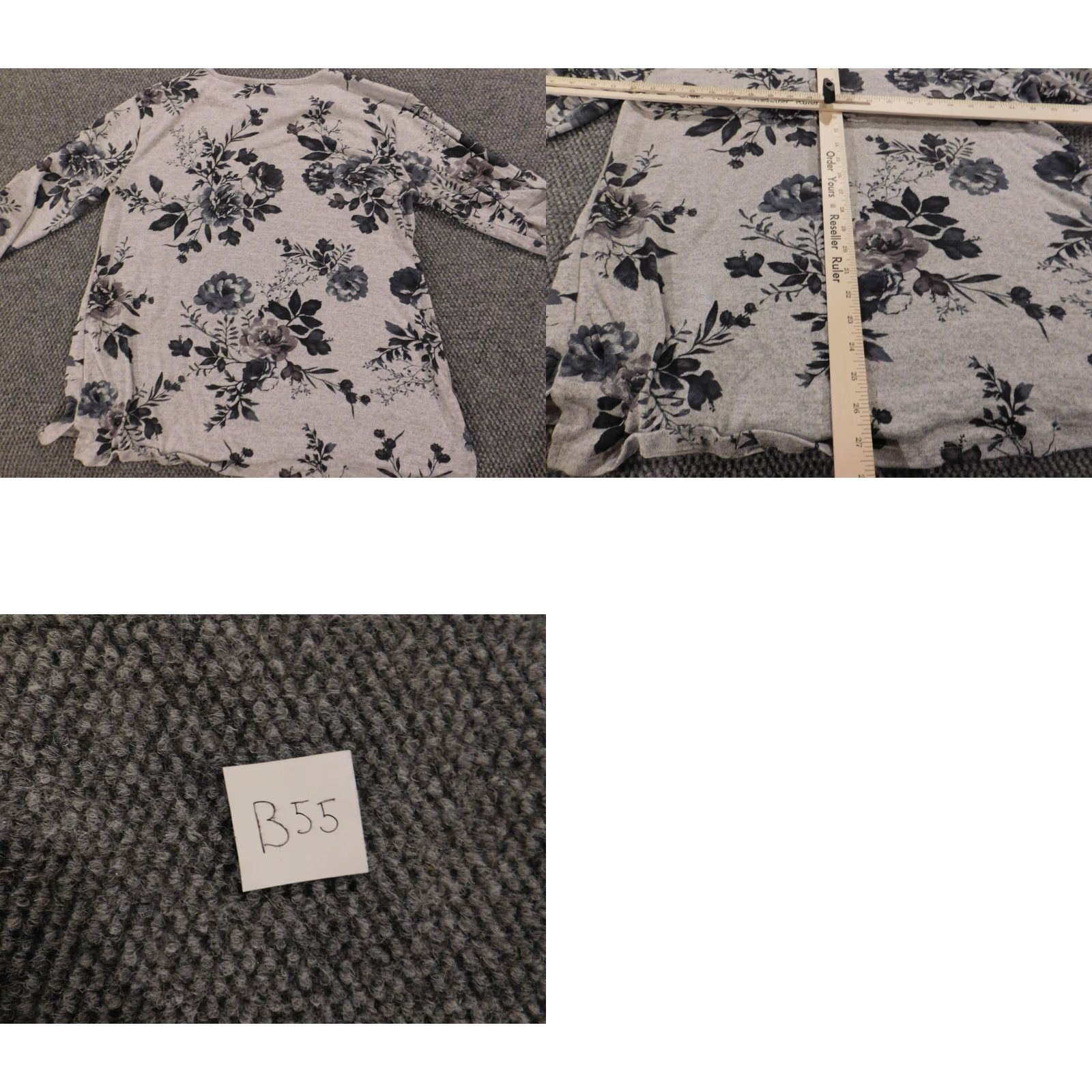 Vintage Lane Bryant Blouse Shirt Womens 14 Gray Floral Knit Pleated Long Sleeve Collared Pullover Casual Regular Size 14 Womens Gray Size XL / US 12-14 / IT 48-50 - 9 Thumbnail