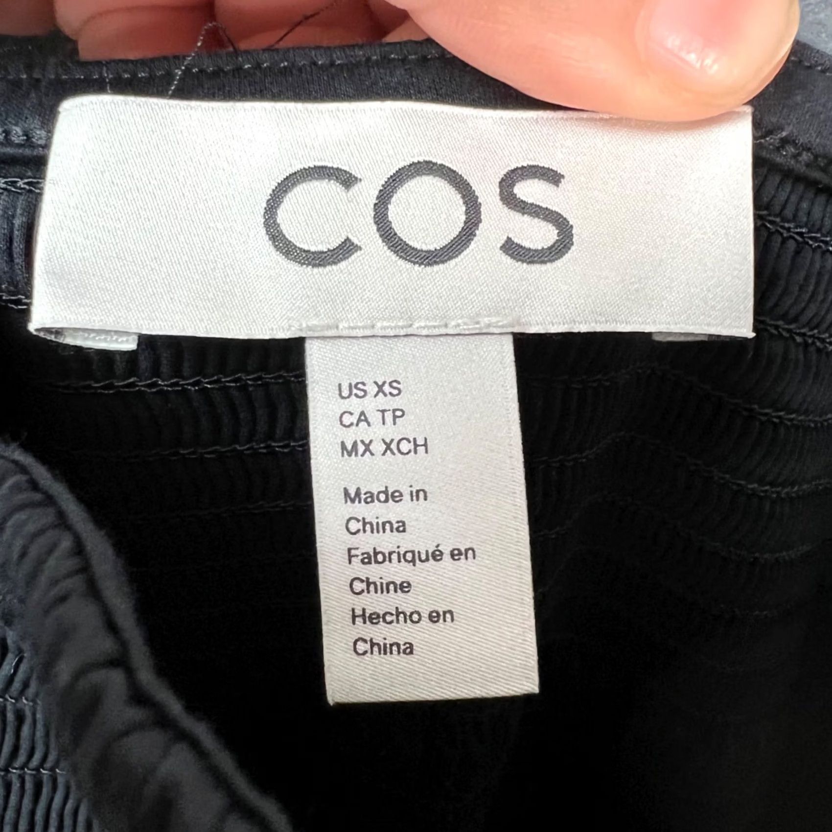 Cos COS Womens XS Black Smocked Maxi Dress Sleeveless Cotton Tie Straps 100% Cotton Dress A-Line Size XS / US 0-2 / IT 36-38 - 3 Thumbnail