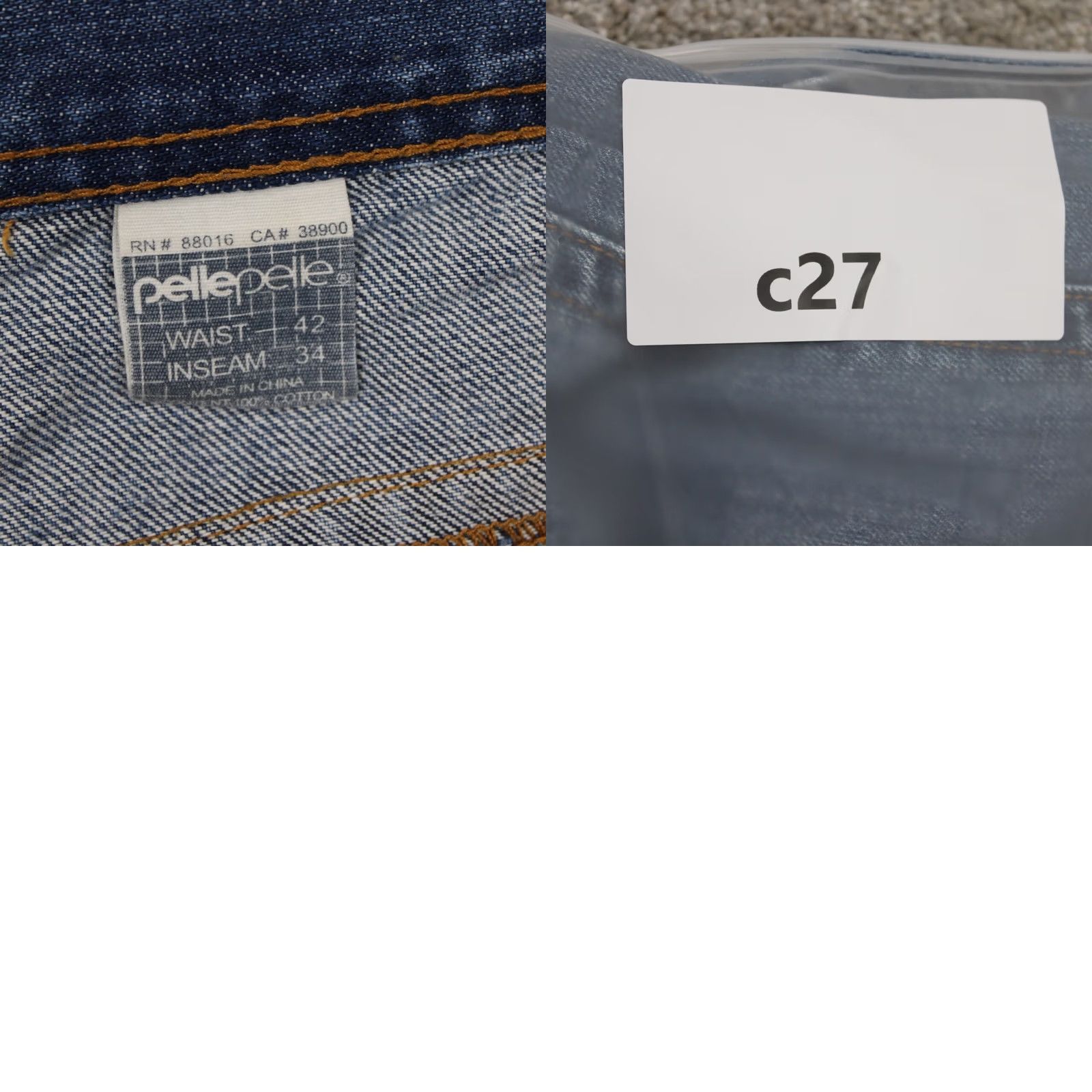 Pelle Pelle Pelle Pelle Jeans Mens 42x34 Blue Baggy Y2K 90s Vintage Hip Hop Straight Skater Jeans Mens 42 Blue Pelle Pelle 90s Theme Boys? Size US 42 / EU 58 - 9 Thumbnail