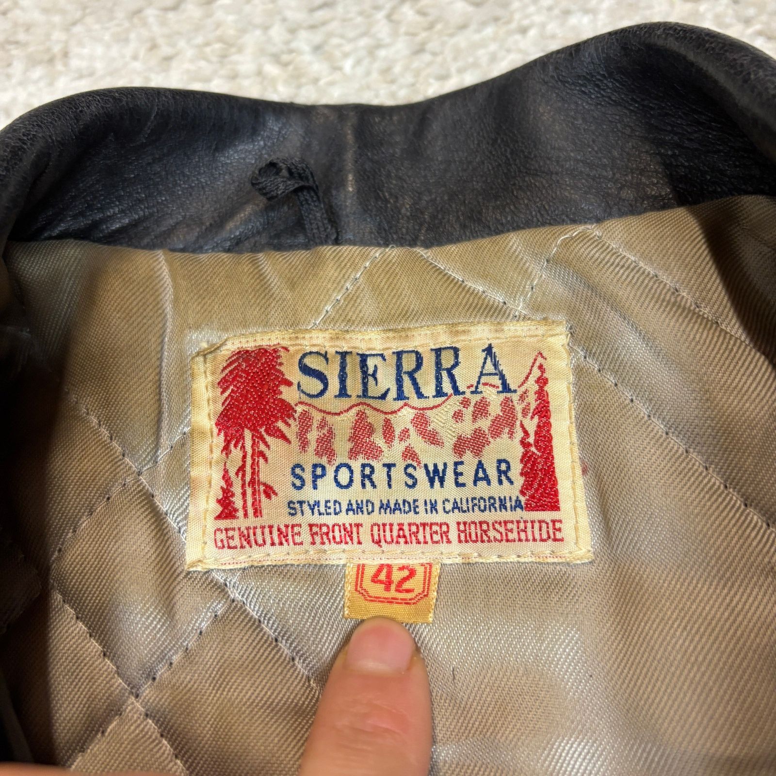 Vintage Vintage 40s 50s Sierra Sportswear Horsehide Leather Jacket Size US L / EU 52-54 / 3 - 4 Thumbnail
