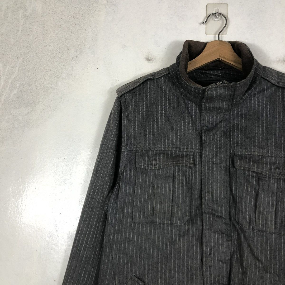 Japanese Brand VINTAGE HICKORY CHORE JACKET SHIPS JAPAN CARGO MULTI POCKET Size US L / EU 52-54 / 3 - 9 Thumbnail
