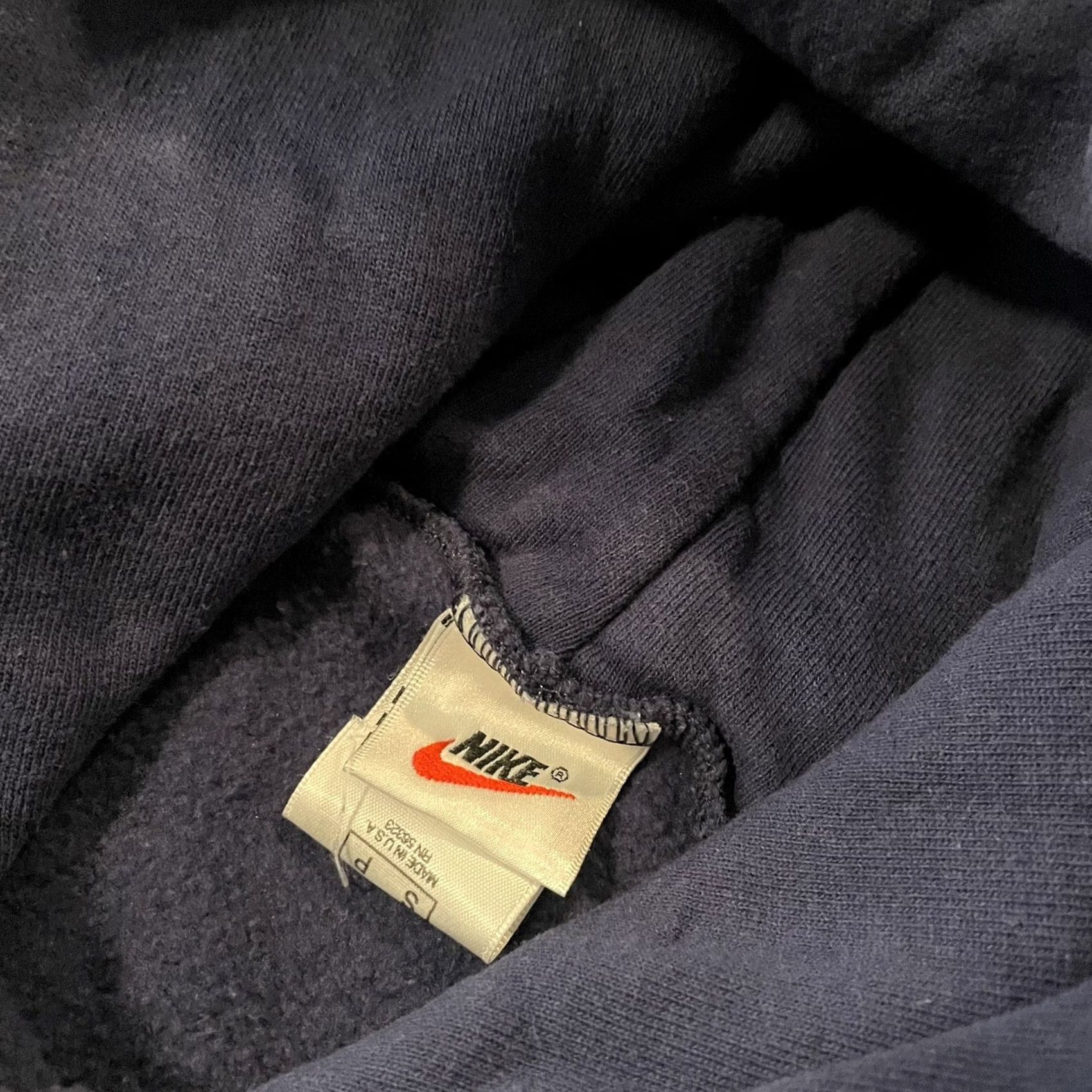 Nike VTG Nike Hoodie Swoosh 90s Blue White Tag Essential Hoodie Mens Small Vintage Check Fleece 1990s US Made Size US S / EU 44-46 / 1 - 4 Thumbnail