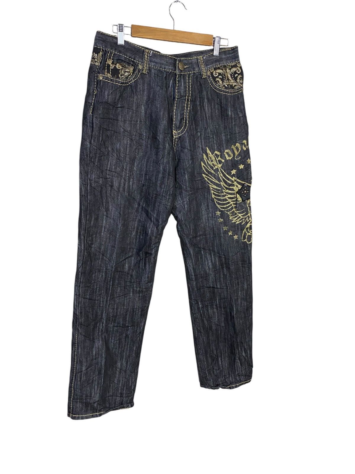 Japanese Brand Japanase brand denim emboidery cross logo very rare Size US 32 / EU 48 - 4 Thumbnail