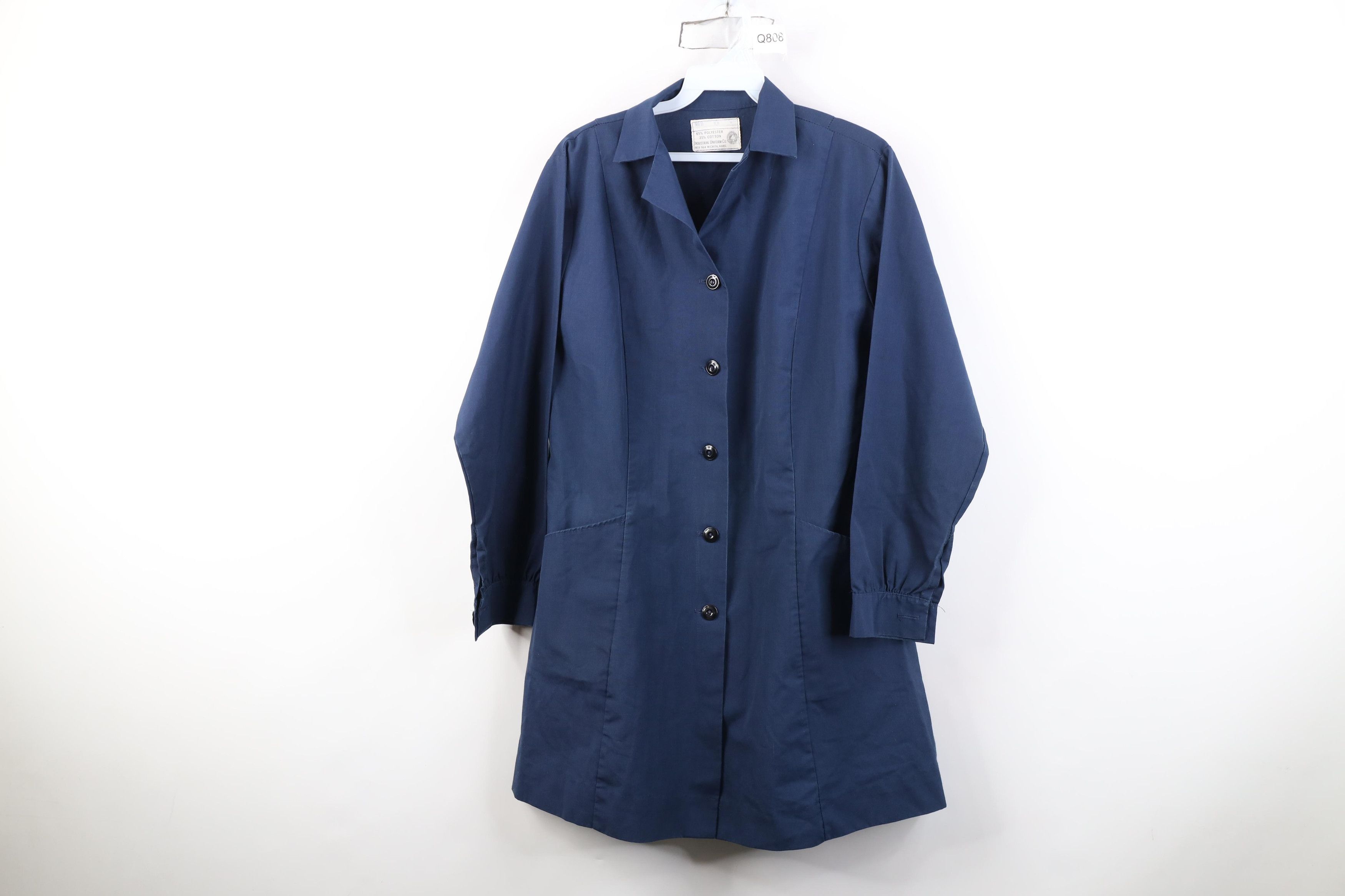 Vintage Vintage 60s Nurse Medical Button Lab Coat Jacket Blue USA Size M / US 6-8 / IT 42-44 - 1 Thumbnail