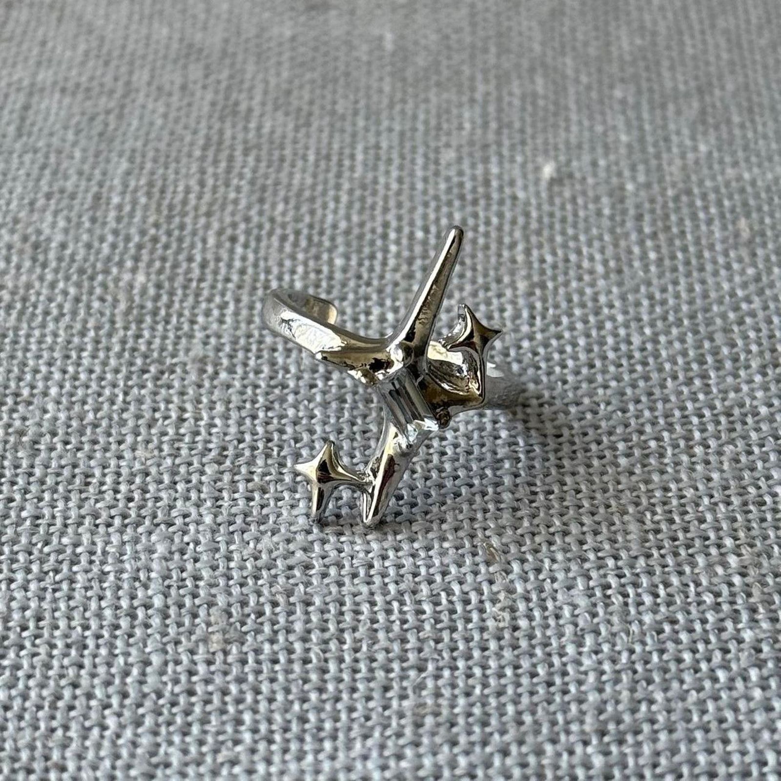 Other Silver cute stars ring vintage Size ONE SIZE - 3 Thumbnail