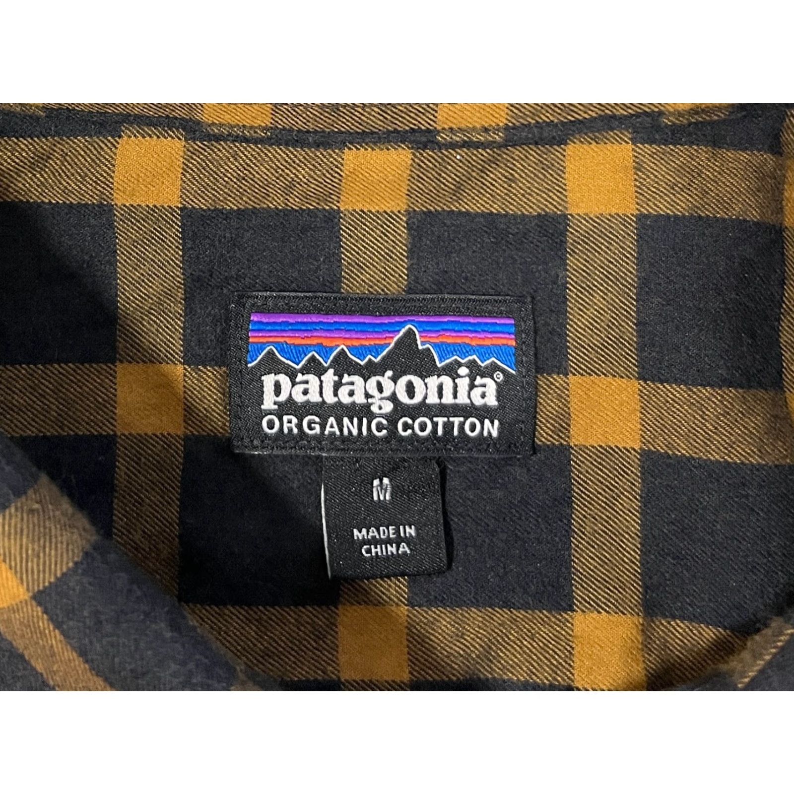 Patagonia VINTAGE Patagonia Men's Plaid Pima Cotton Shirt Long Sleeve Sz M Mustard Yellow Black Button-Up Collared Pocketed Outdoor Classic Mens Size US M / EU 48-50 / 2 - 5 Thumbnail