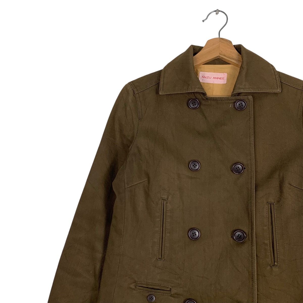 Japanese Brand ANZU ANNEE Brown Double Breasted Coat #1253-C57 Size M / US 6-8 / IT 42-44 - 6 Thumbnail