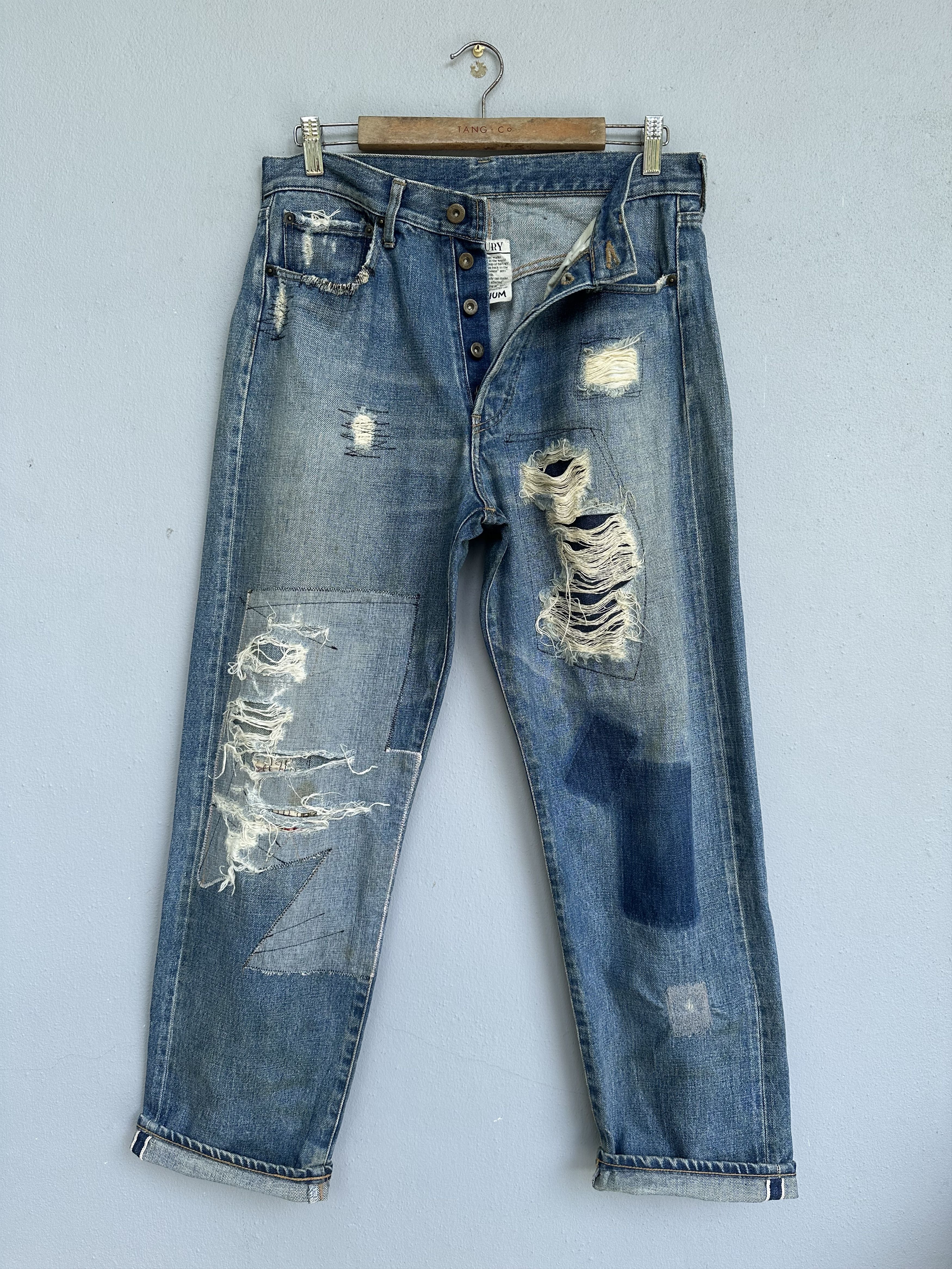 Sifury Japanese Brand Sifury Distressed Selvedge Patchwork Jeans Size US 31 - 19 Thumbnail
