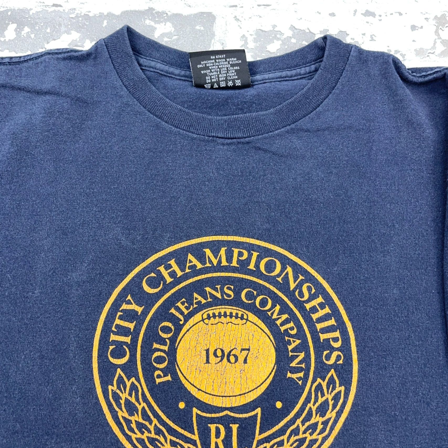 Ralph Lauren VINTAGE Ralph Lauren Shirt Men Medium Blue Polo Jeans Y2K 90s Football Champions Size US M / EU 48-50 / 2 - 6 Thumbnail
