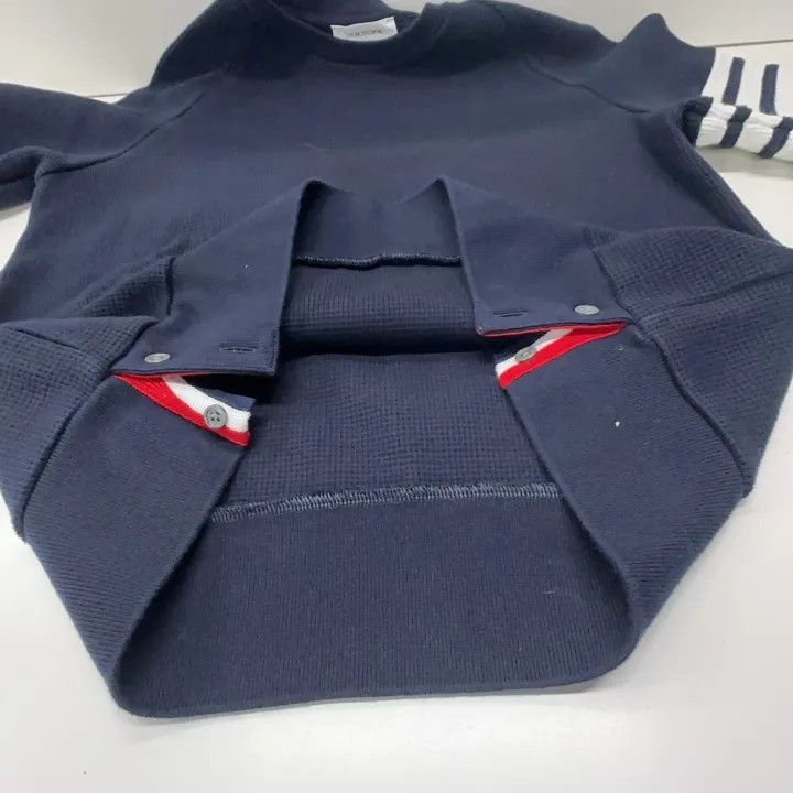 Thom Browne Thom Browne Navy Crewneck Sweatshirt with Stripes -2507 Size US M / EU 48-50 / 2 - 4 Thumbnail