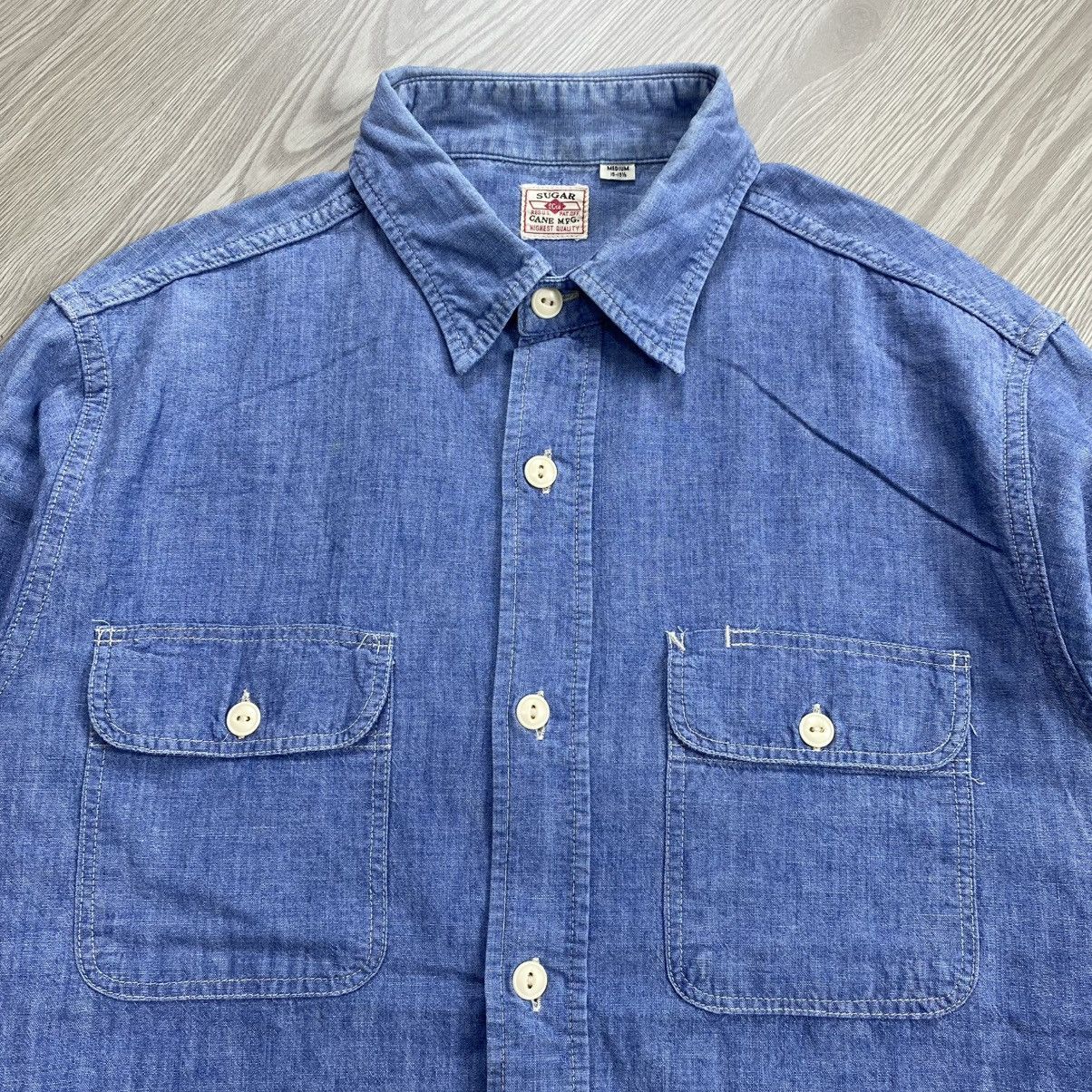 Orslow Vintage Sugar Cane Japan Chambray Denim Work Shirt Size US M / EU 48-50 / 2 - 3 Thumbnail