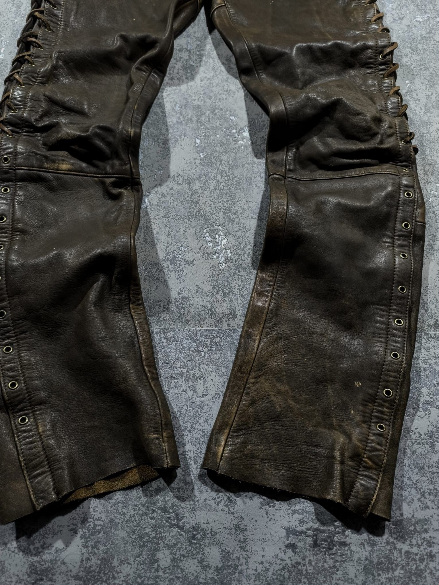 Japanese Brand Vtg Kmrii Type String Faded Distressed Western Leather Pants Size US 28 / EU 44 - 8 Thumbnail