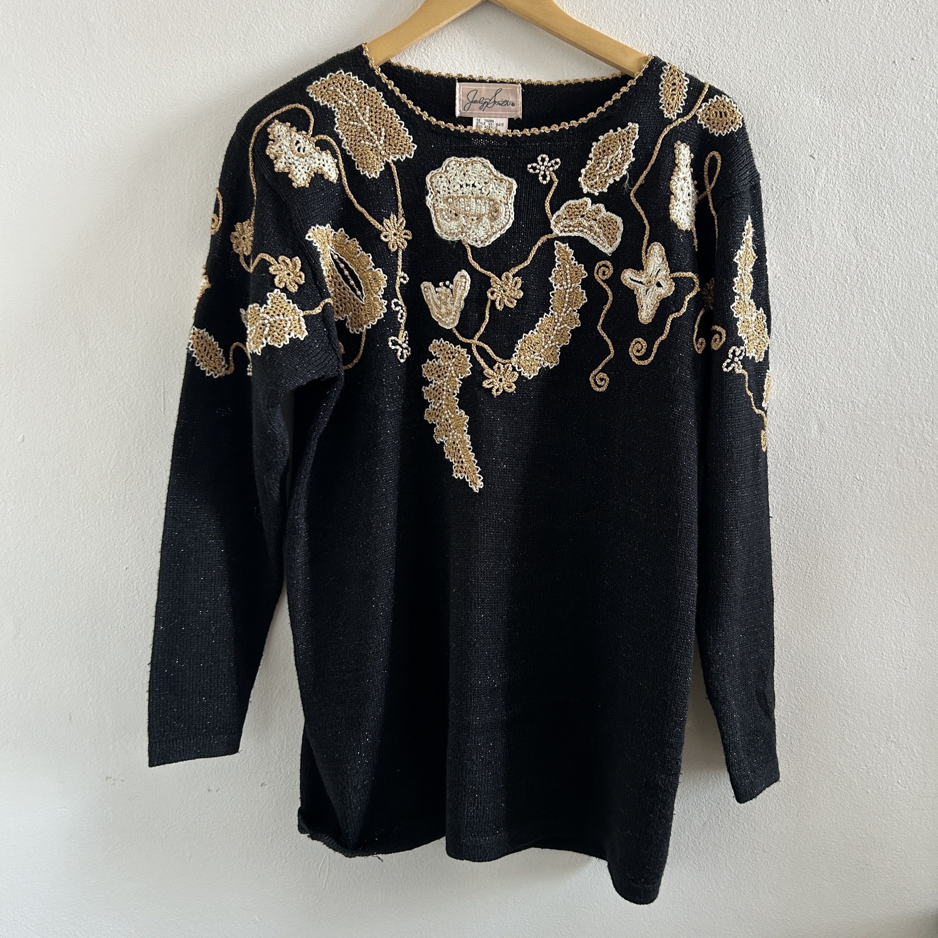 Vintage Vintage 80s Jocelyn Smith Black Gold Sweater Size M / US 6-8 / IT 42-44 - 9 Thumbnail
