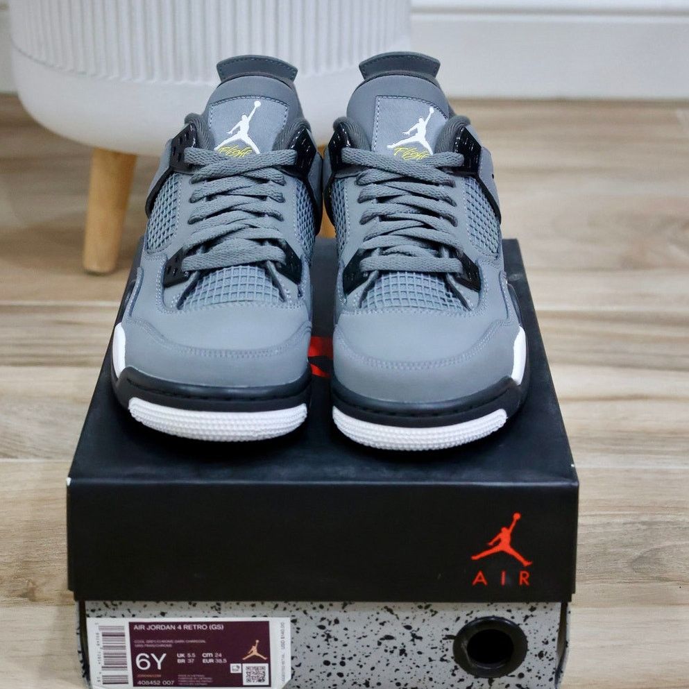 Nike Jordan 4 Retro Cool Grey 2019 GS Size 6Y 408452-007 Size US 6 / EU 39 - 2 Thumbnail