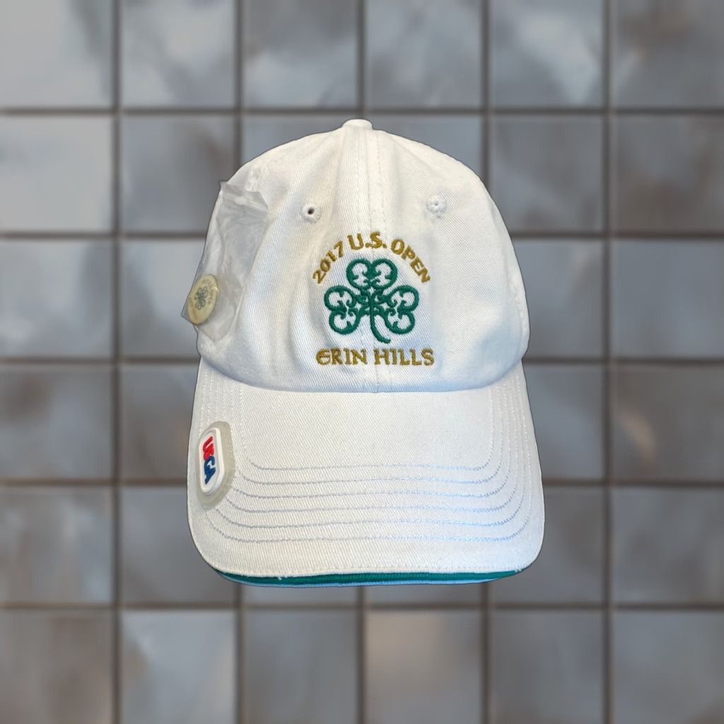 Vintage VINTAGE USGA US Open Golf Hat Baseball Cap Adult One Size White Strapback 2017 Erin Hills Sports Size ONE SIZE - 1 Thumbnail