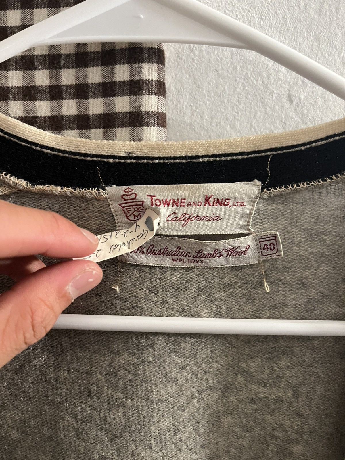 Vintage towne and king wool knit cardigan — 1950s Size US S / EU 44-46 / 1 - 2 Thumbnail