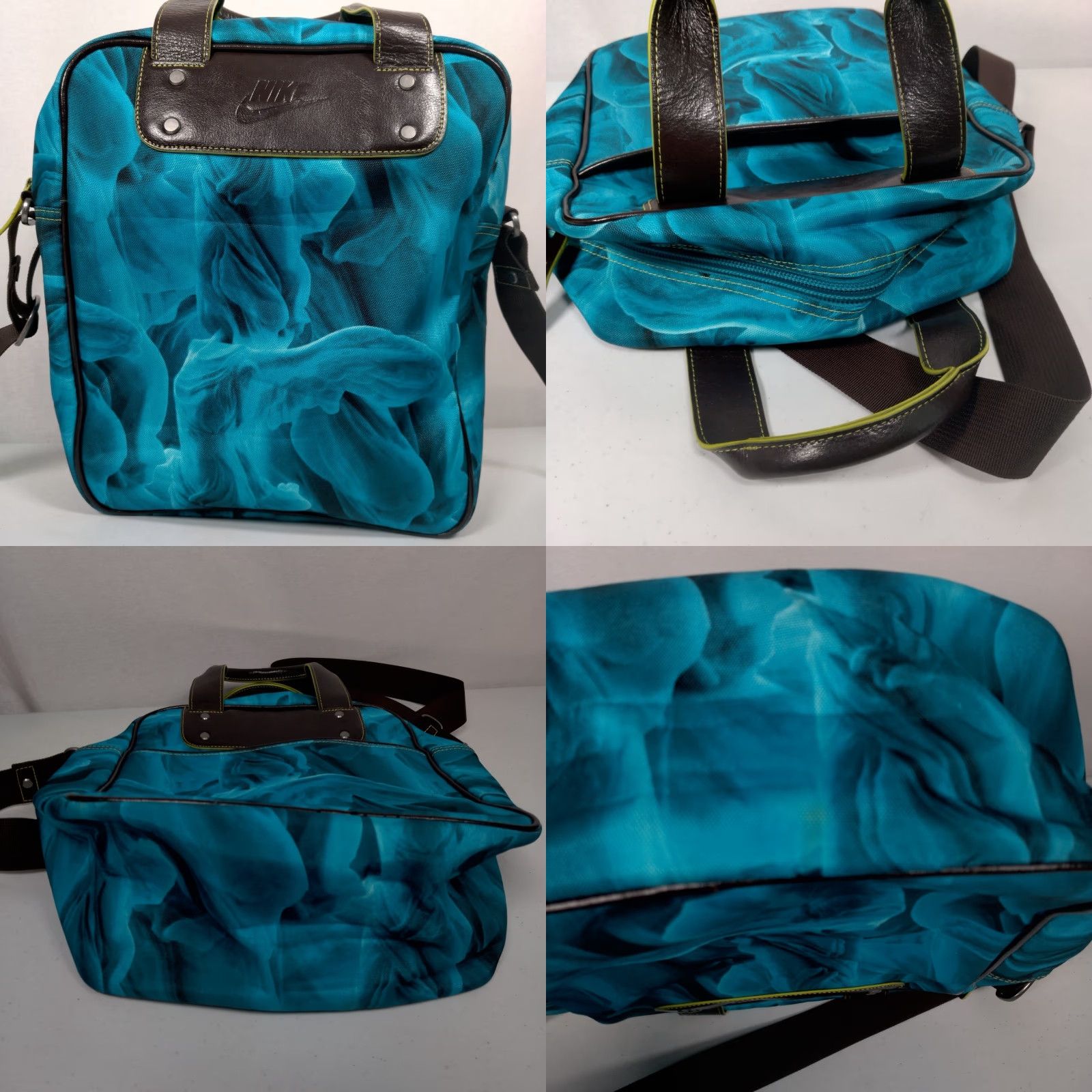 Nike VINTAGE Nike Men's Abstract Blue Travel Tote Bag Shoulder Purse Medium Casual Size ONE SIZE - 8 Thumbnail