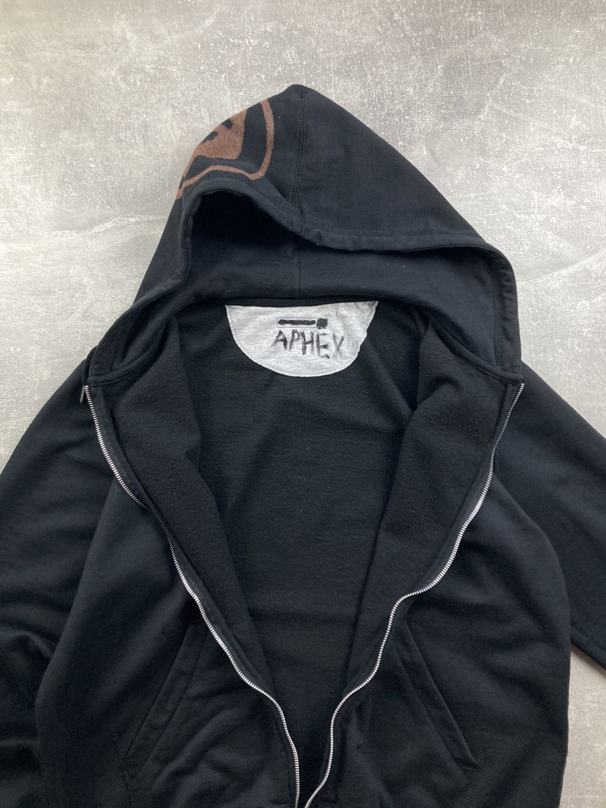 Apex Aphex Twin hooded logo black Y2K zip hoodie supreme style Size US L / EU 52-54 / 3 - 8 Thumbnail